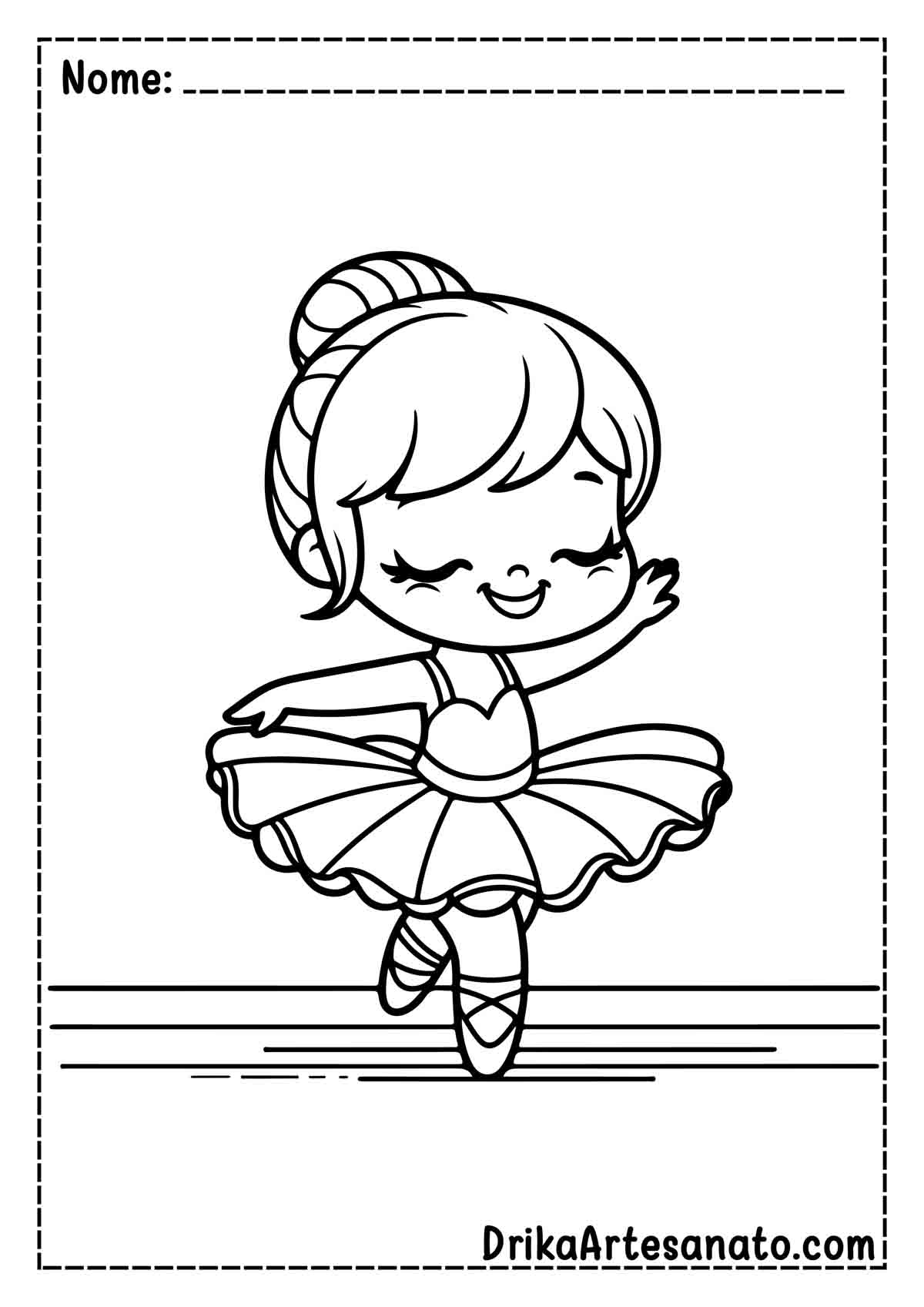 Desenho de Bailarina Fácil para Pintar