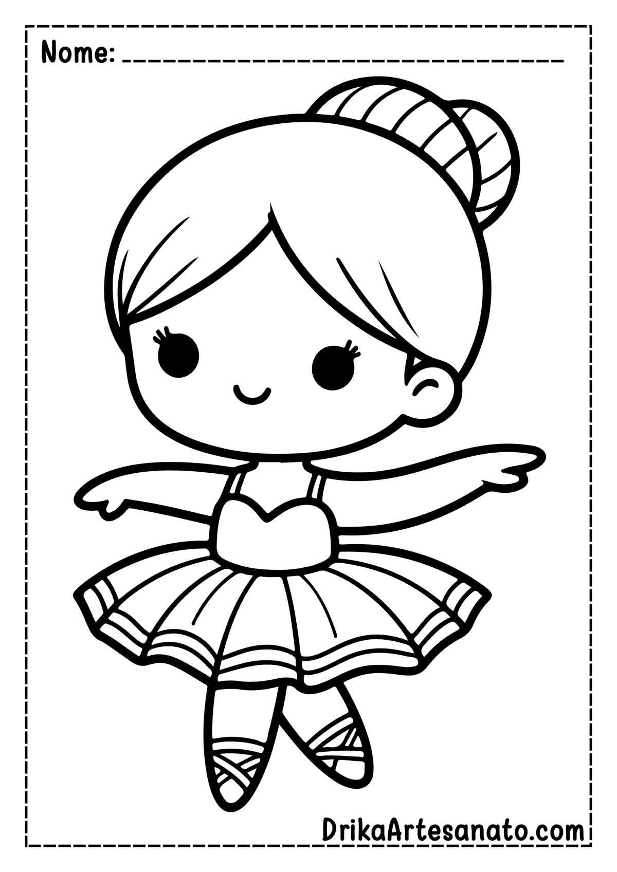 Desenho de Bailarina Infantil para Colorir