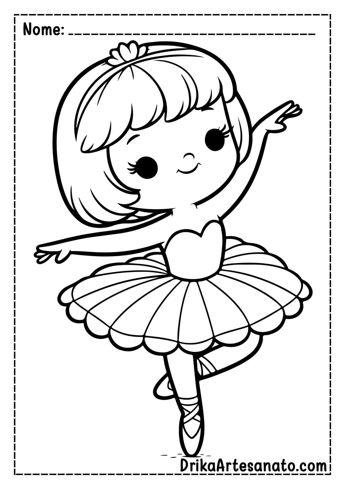 Desenho de Bailarina para Colorir e Imprimir