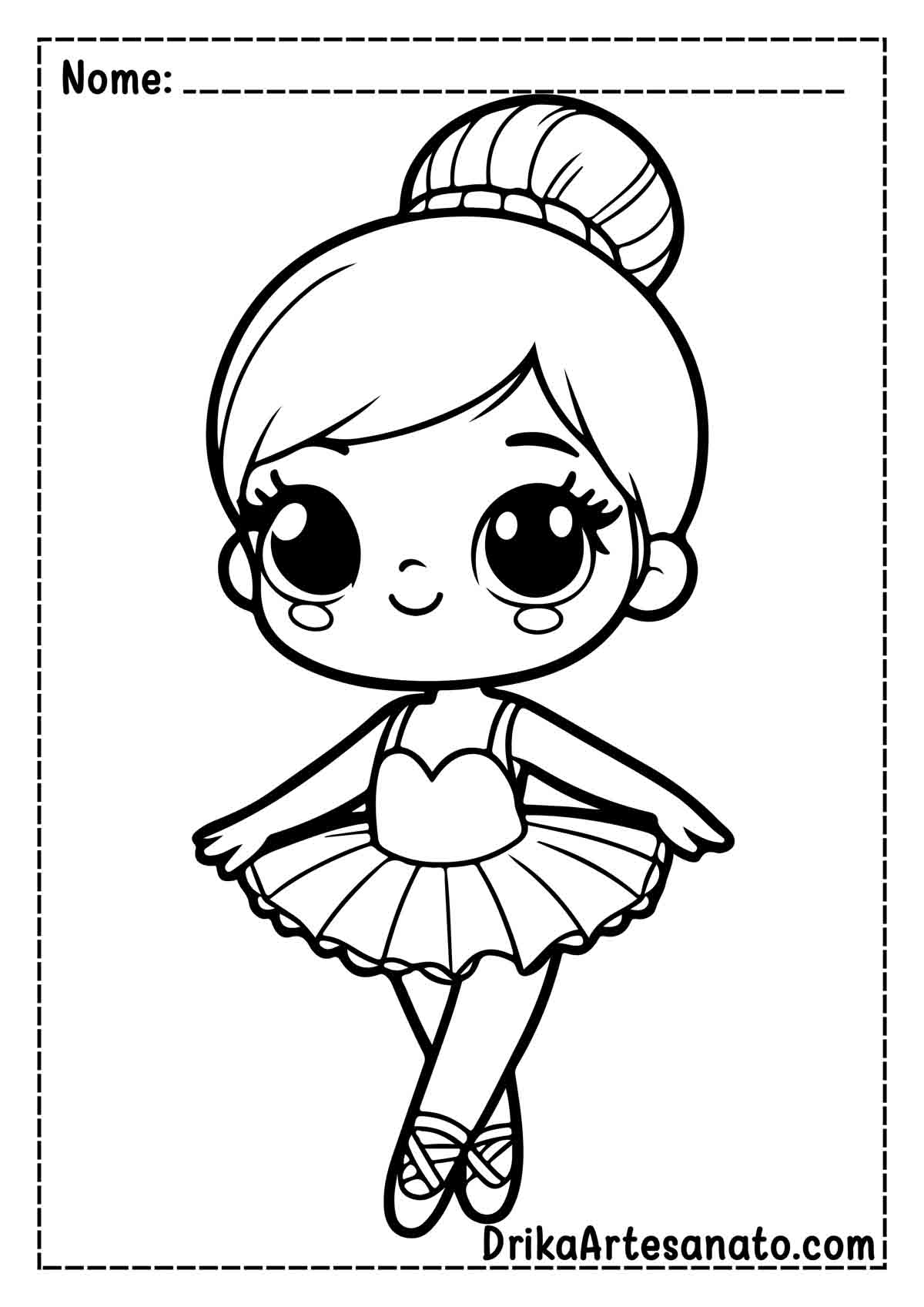 Desenho de Bailarina Dançando para Colorir