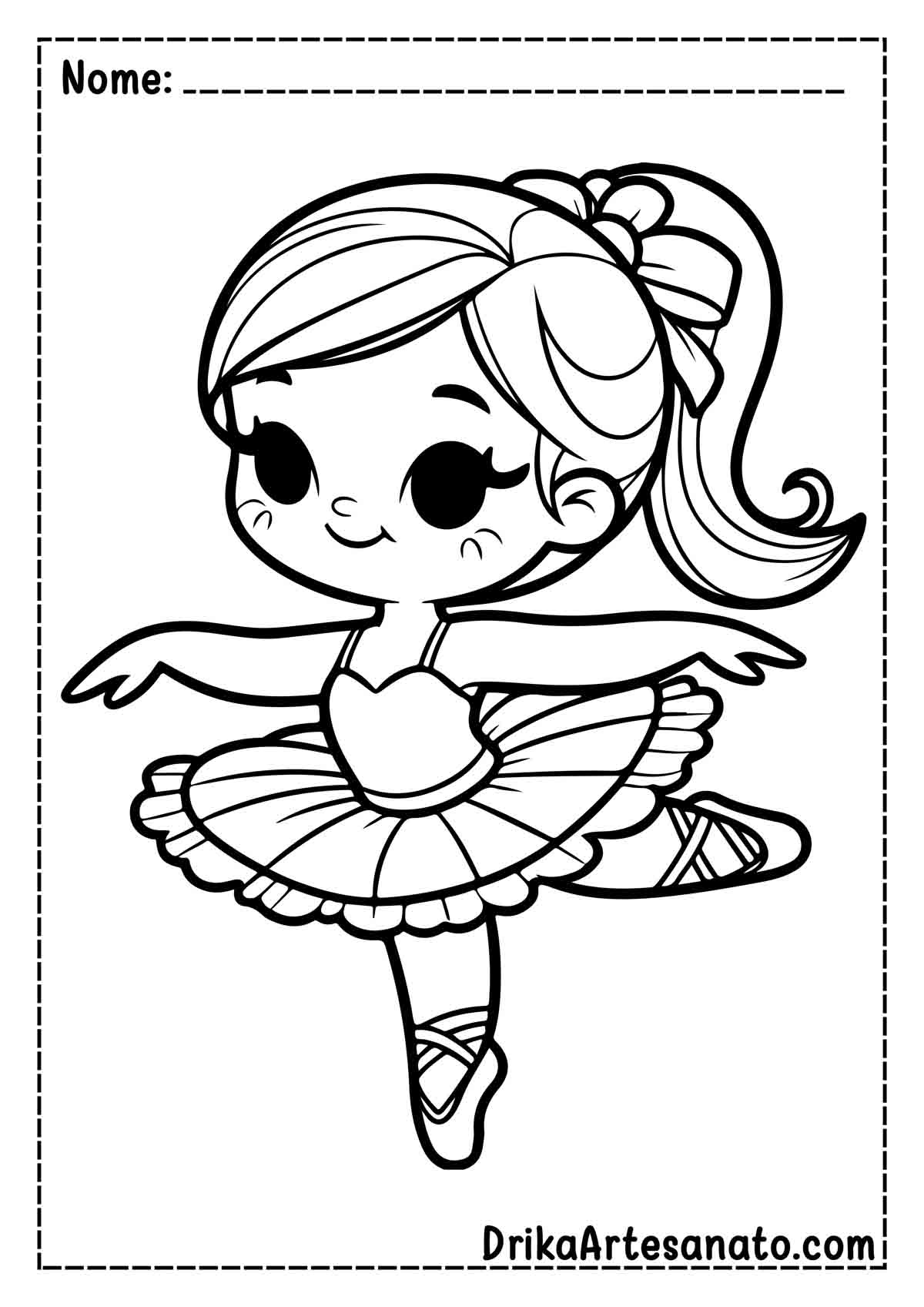 Desenho de Bailarina Dançando para Imprimir