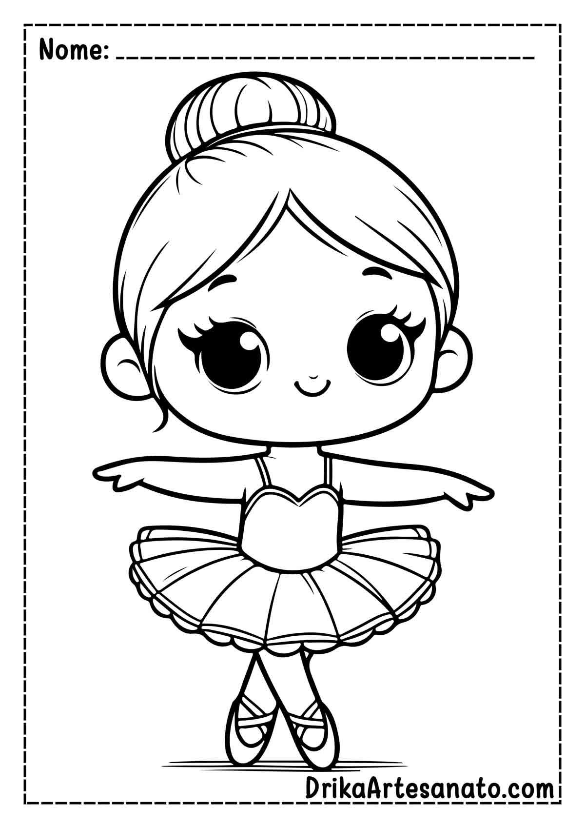 Desenho de Bailarina para Colorir e Imprimir