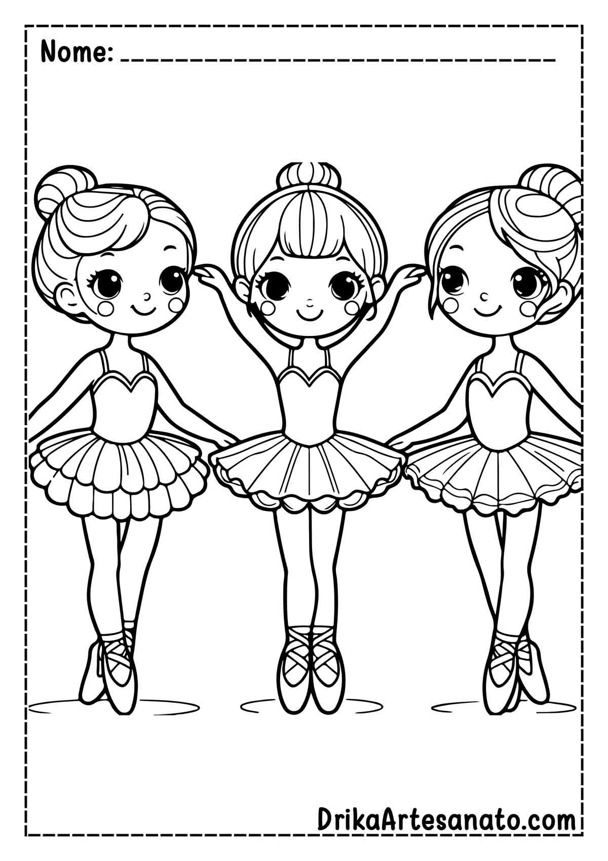 Desenho de Bailarinas para Colorir