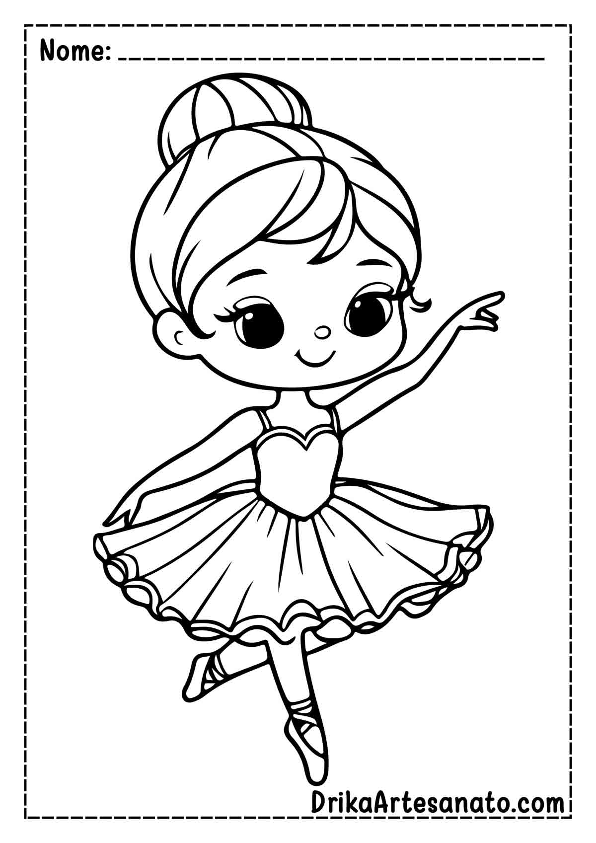 Desenho de Bailarina Infantil para Imprimir