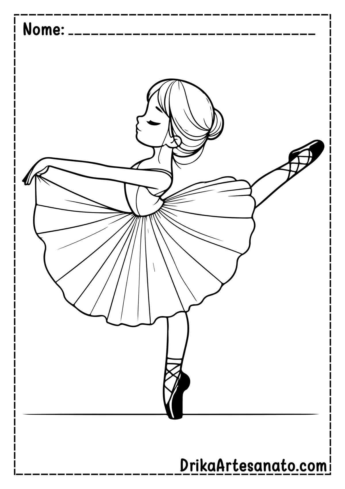 Desenho de Bailarina para Colorir Fácil