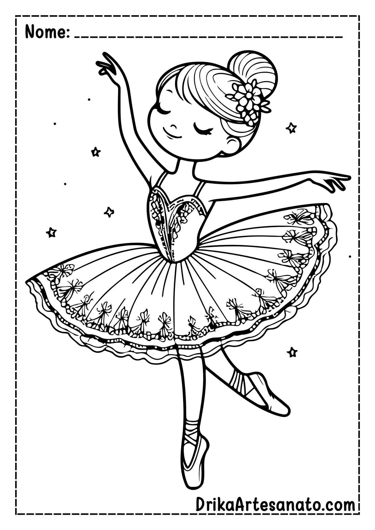 Desenho de Bailarina para Colorir e Imprimir