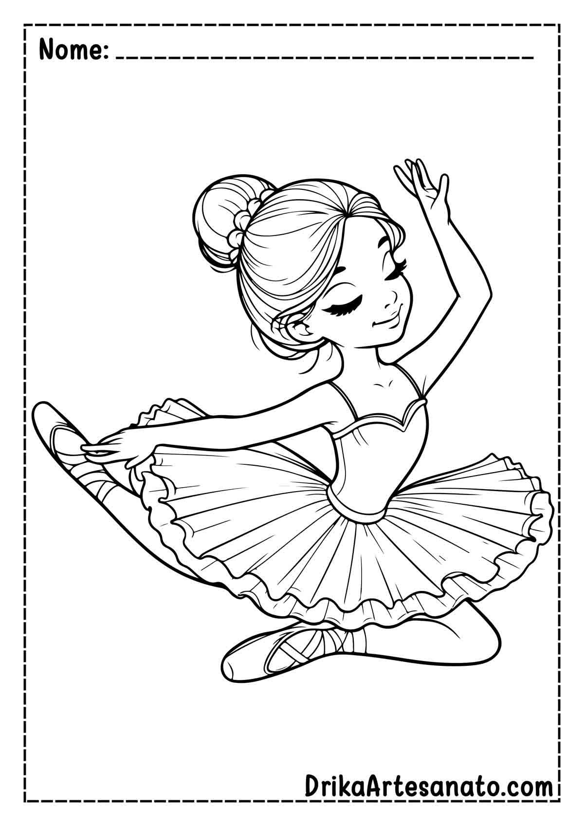 Desenho de Bailarina Realista para Pintar