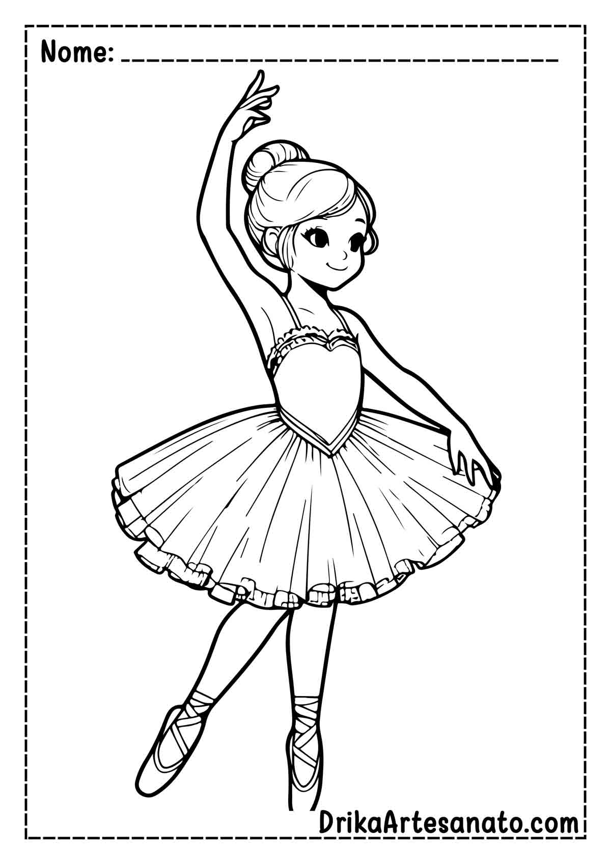 Desenho de Bailarina Realista para Colorir