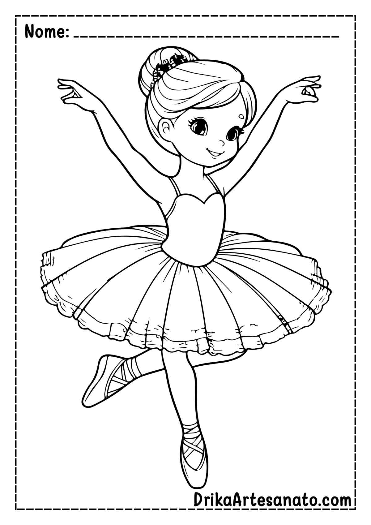 Desenho de Bailarina Realista para Imprimir