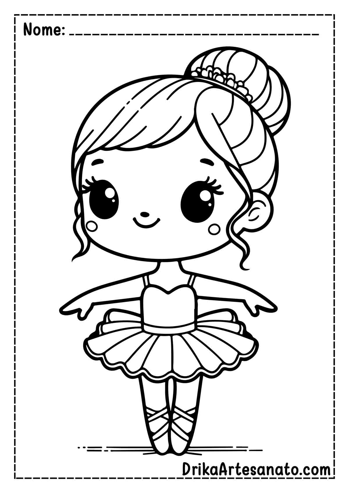 Desenho de Bailarina Infantil para Imprimir e Colorir