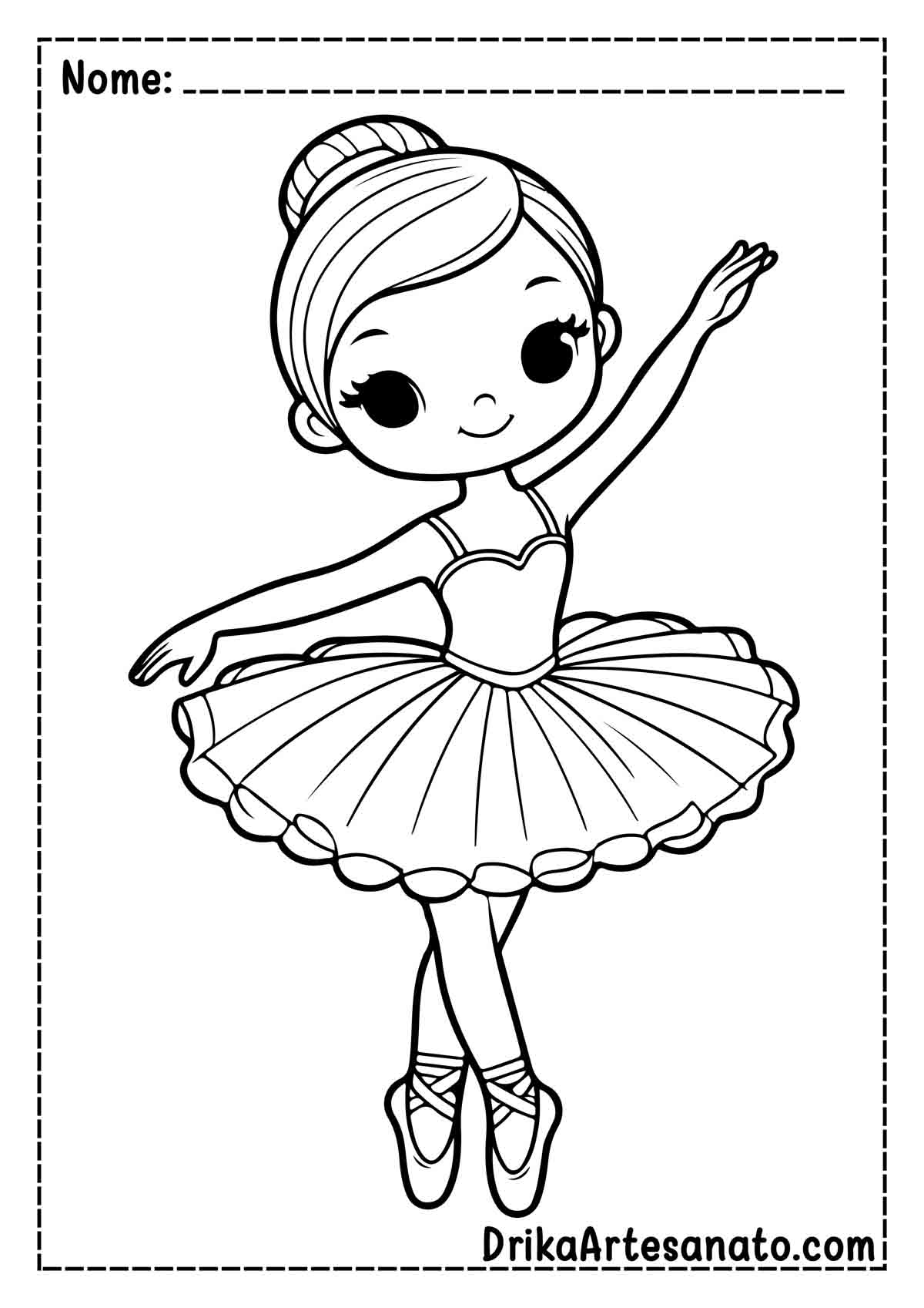 Desenho de Bailarina Simples para Imprimir