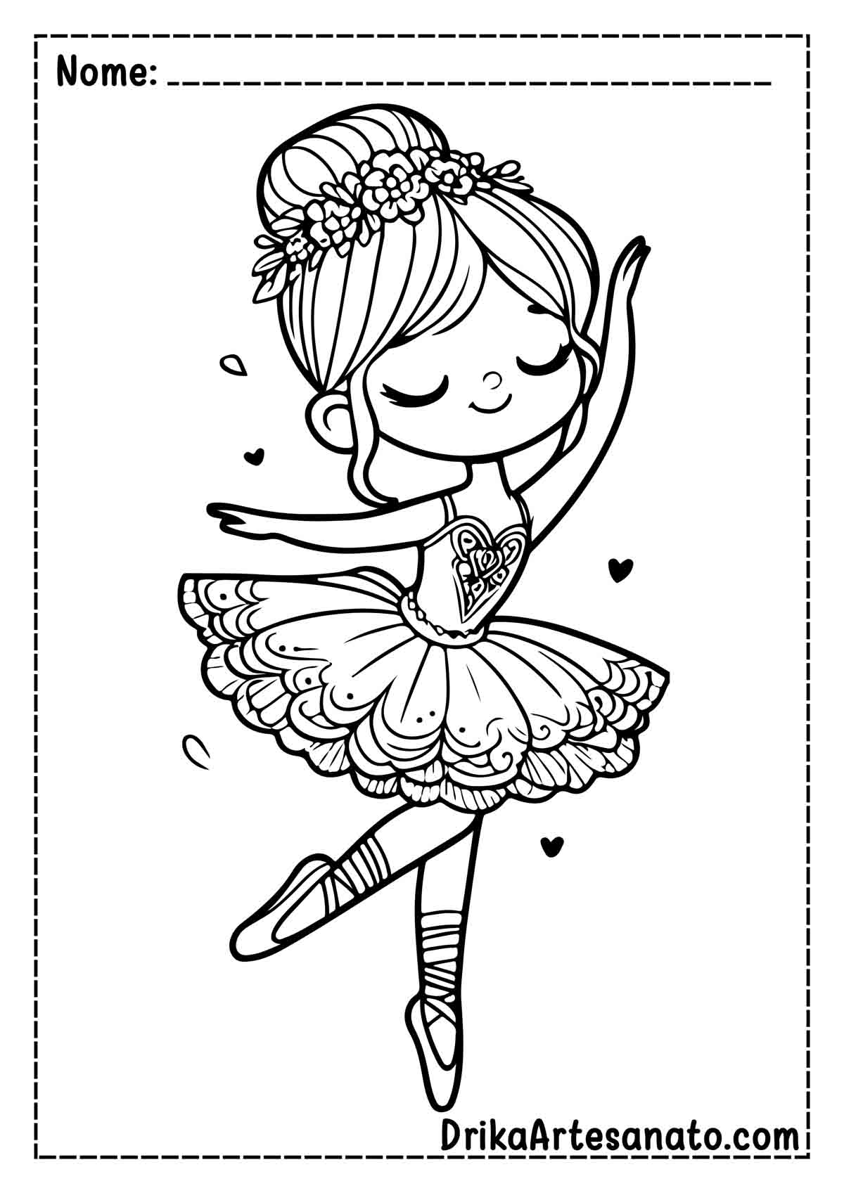 Desenho de Bailarina para Colorir