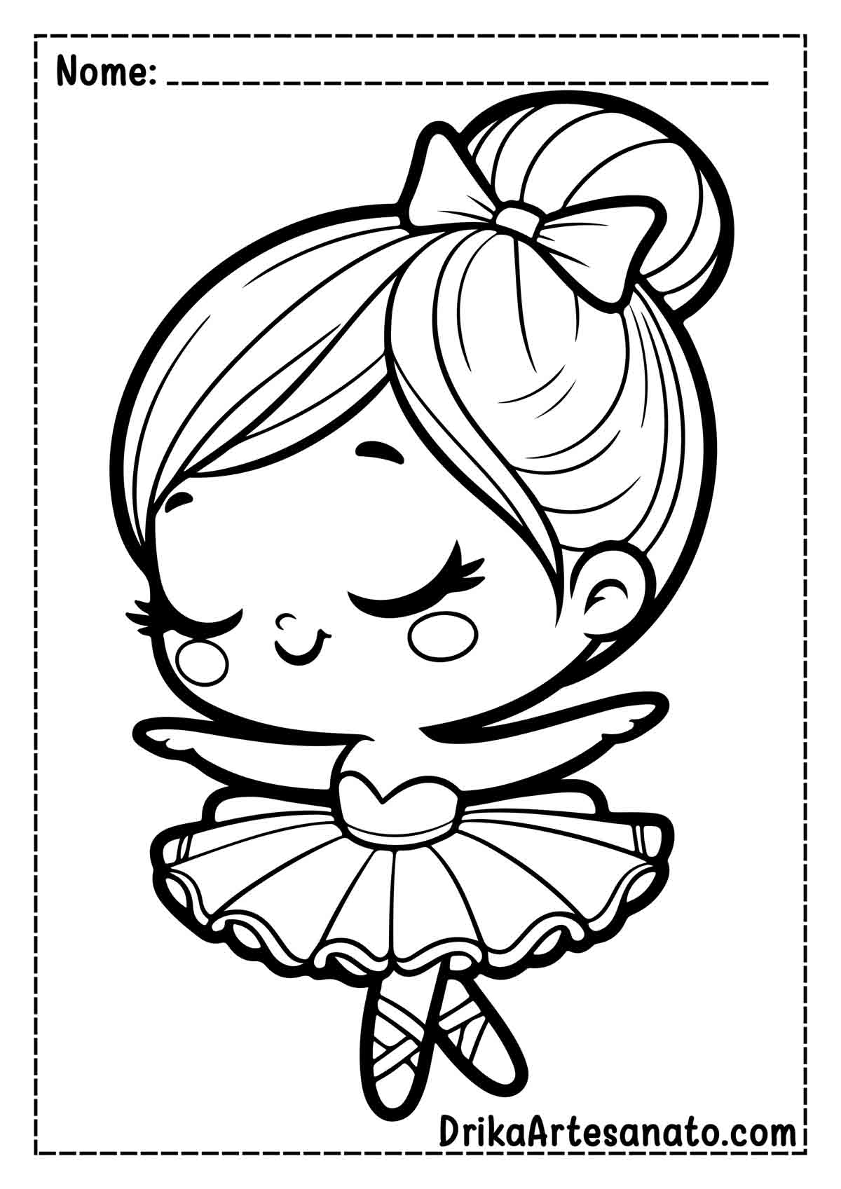 Desenho de Bailarina Infantil para Colorir