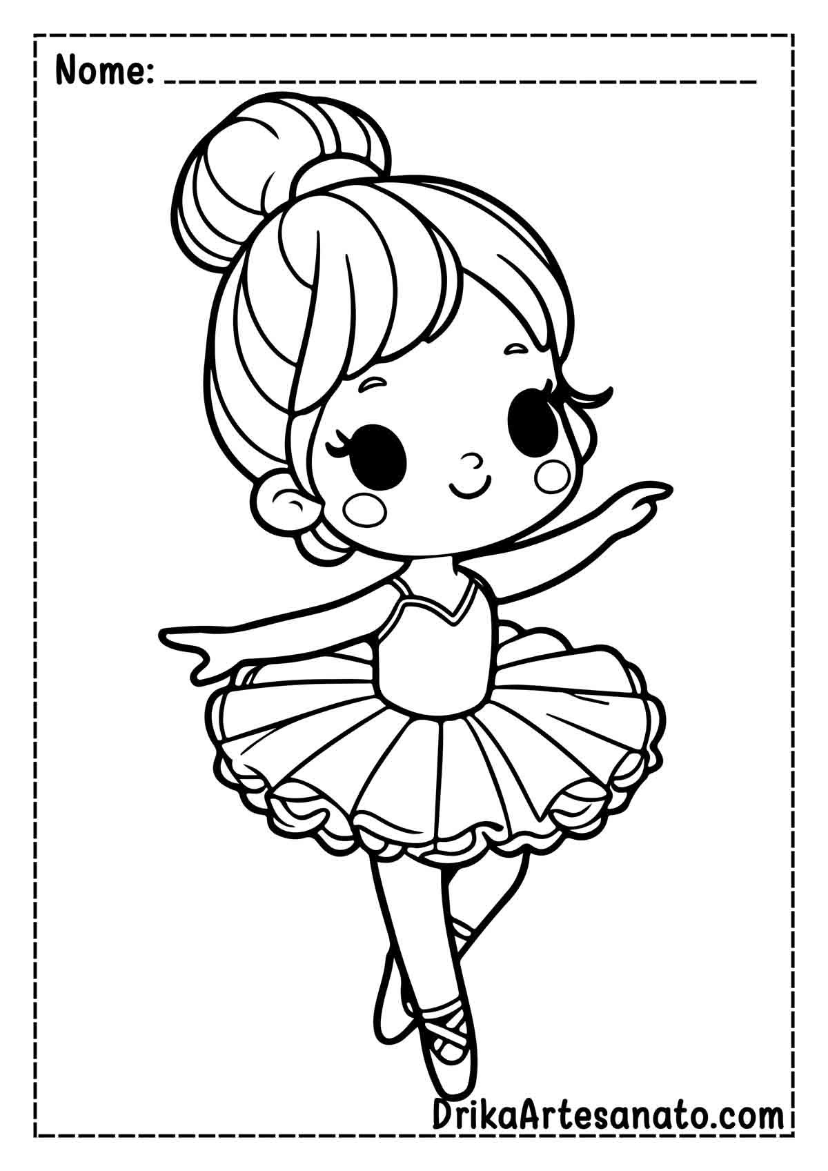 Desenho de Bailarina Infantil para Colorir e Imprimir