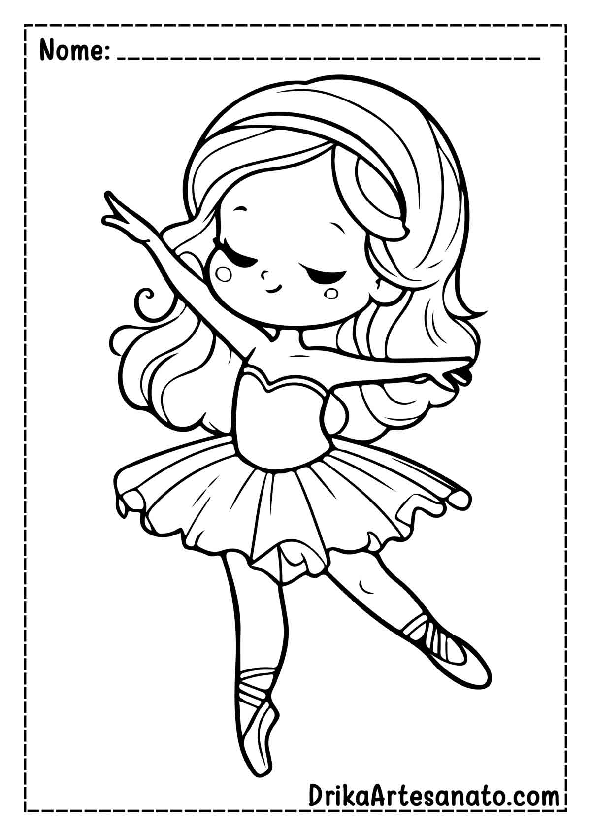 Desenho de Bailarina Infantil para Colorir