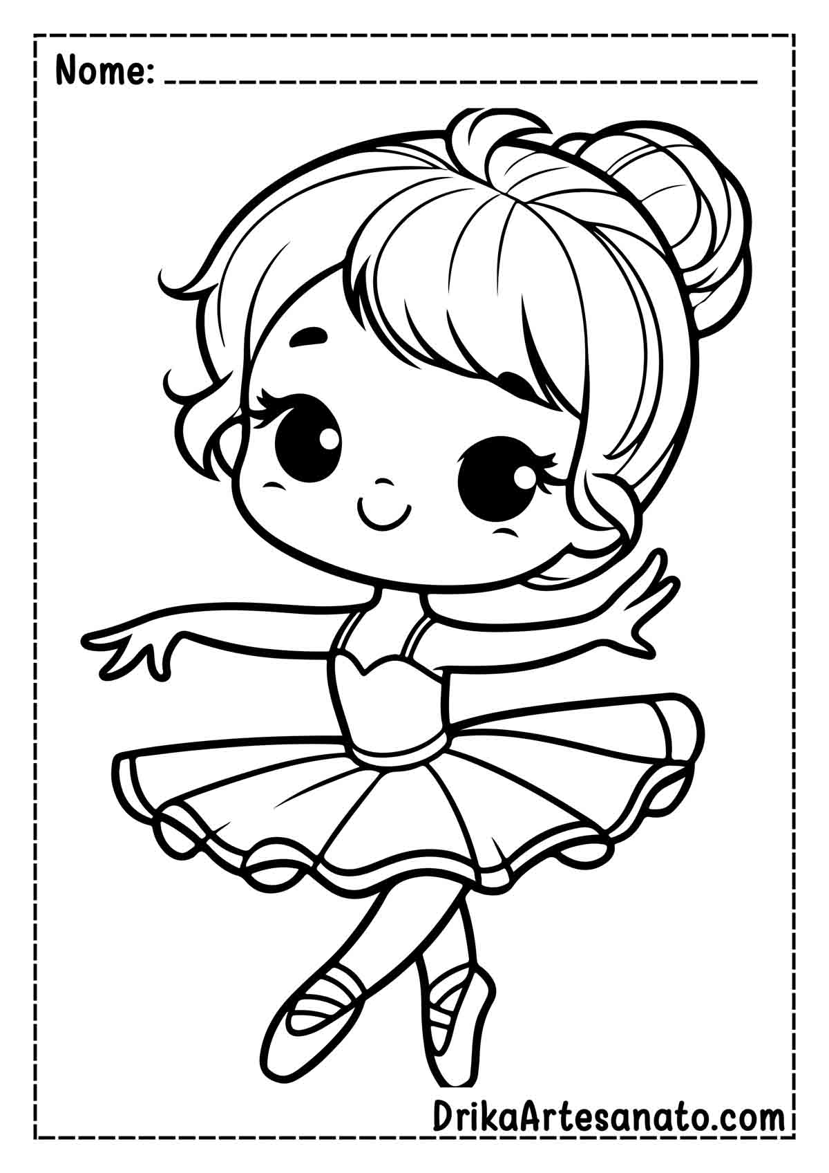 Desenho de Bailarina Infantil para Imprimir