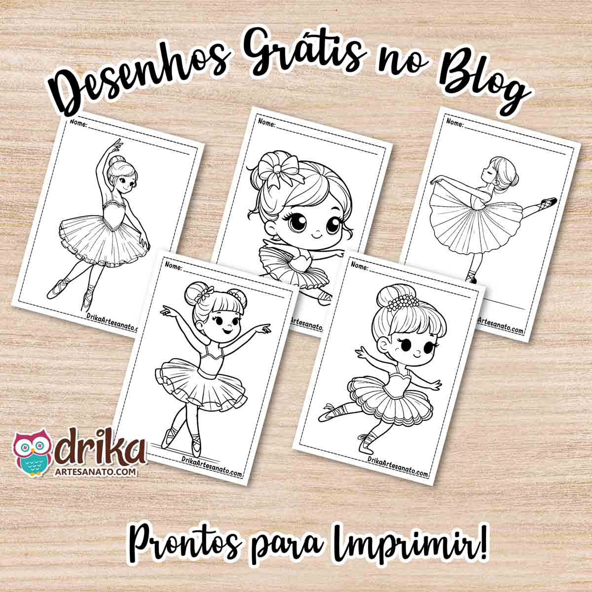 Desenhos de Bailarina para Colorir Grátis em PDF