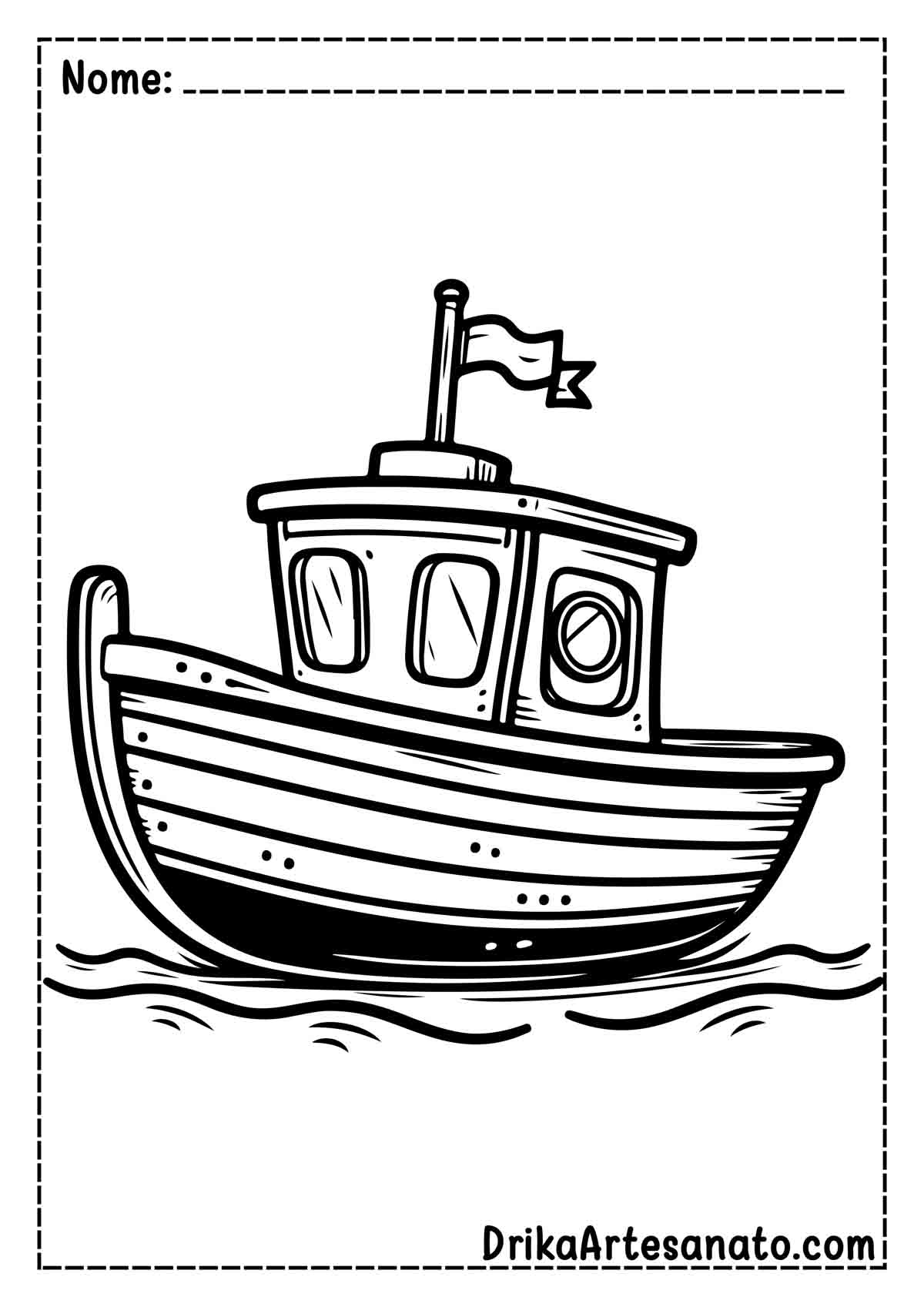 Desenho de Barco para Colorir