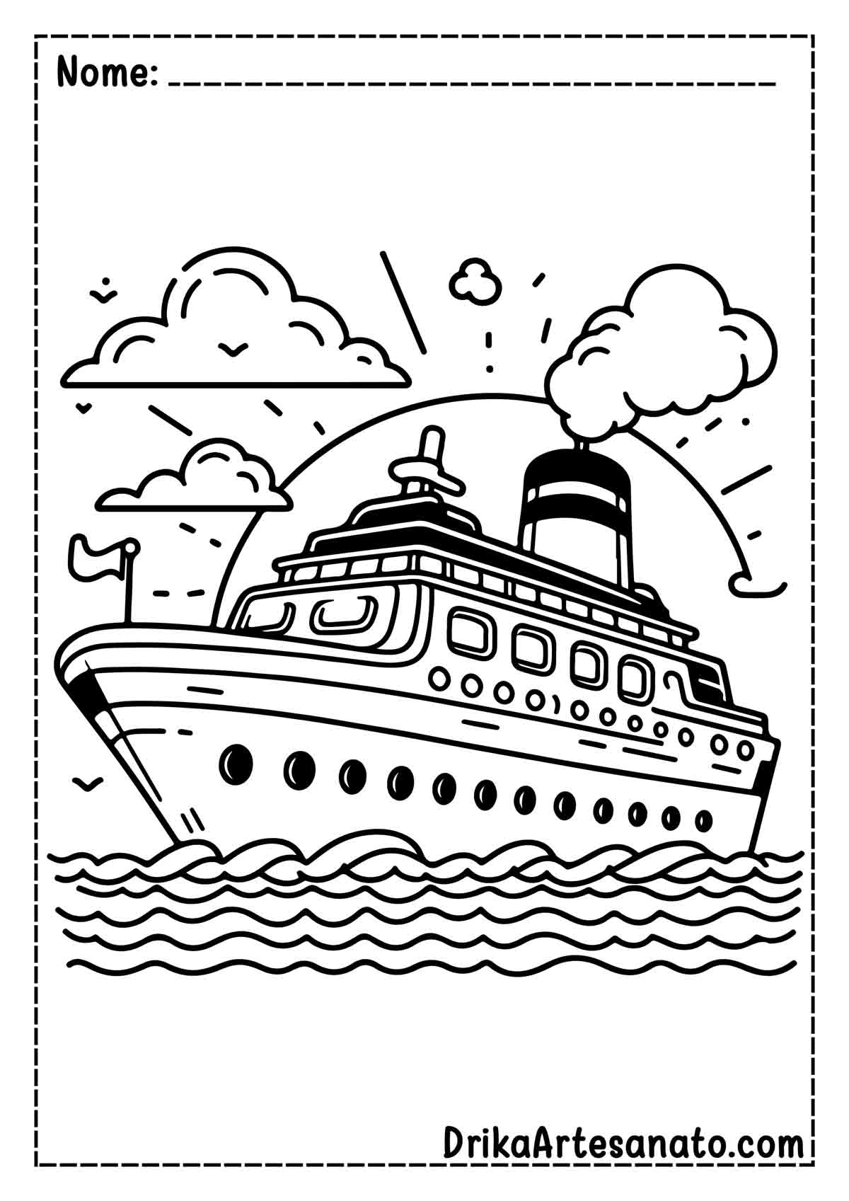 Desenho de Navio para Colorir