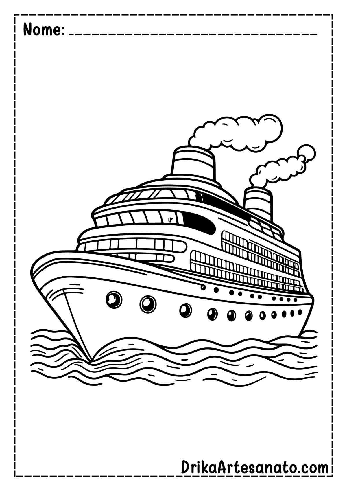 Desenho de Navio Cruzeiro para Colorir