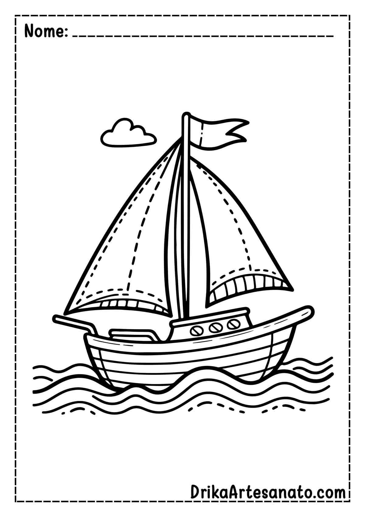 Desenho de Barco Infantil para Imprimir