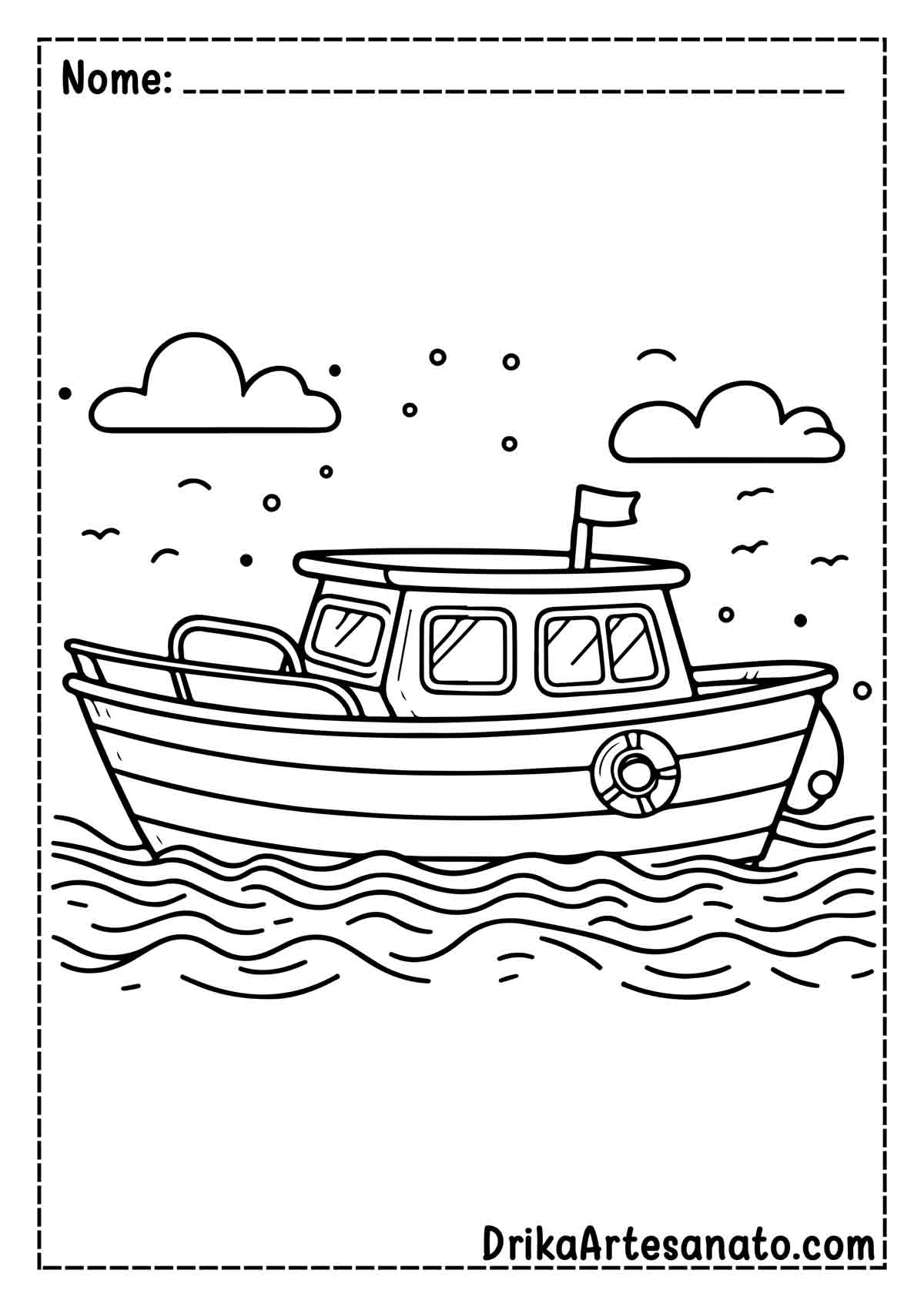 Desenho de Barco para Imprimir