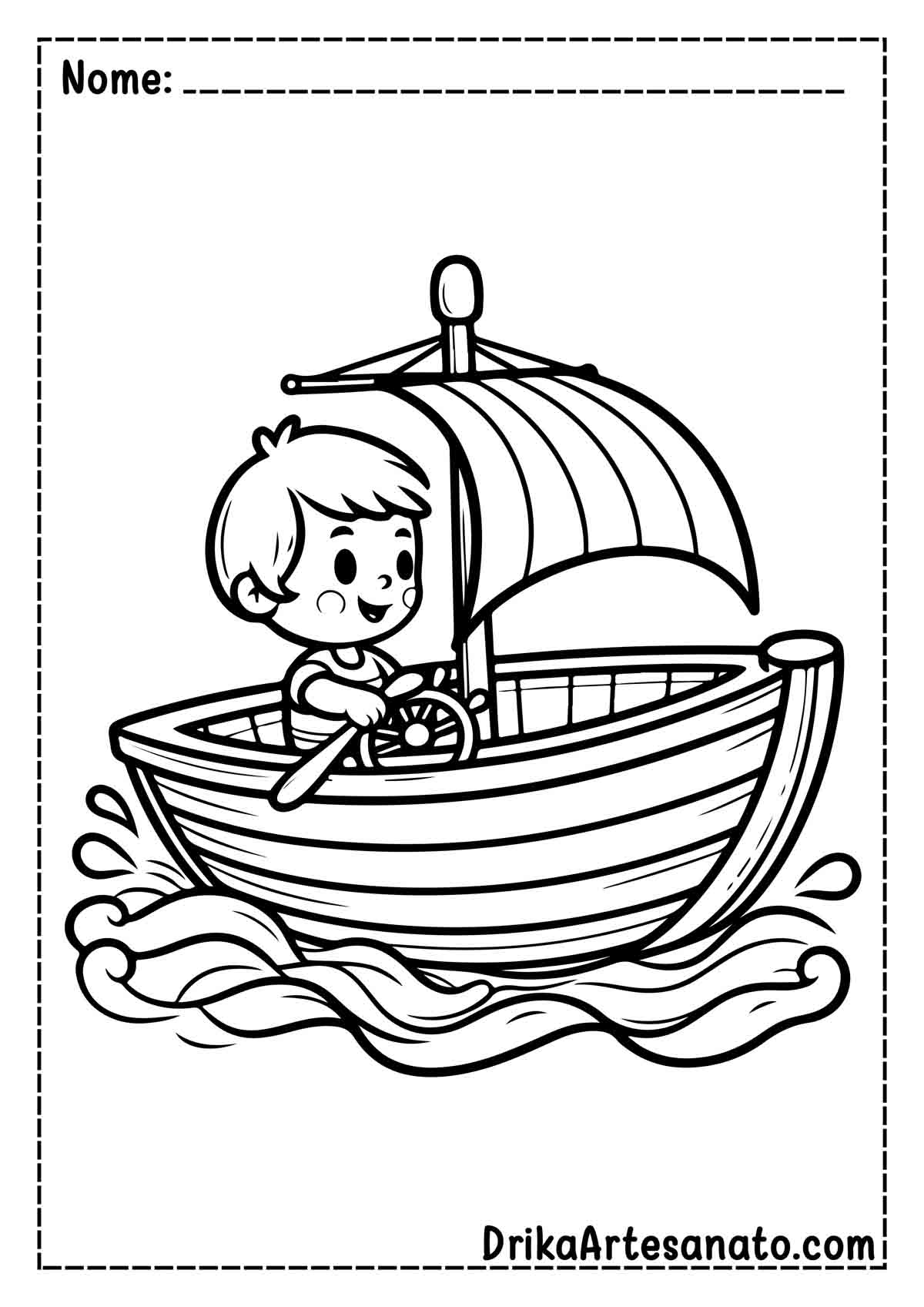 Desenho de Barco Infantil para Imprimir