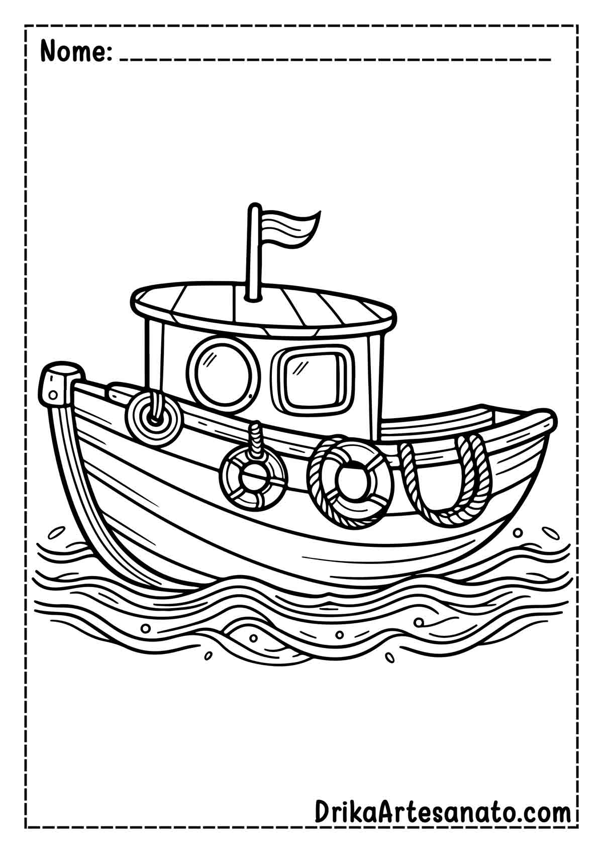 Desenho de Barco Simples para Imprimir