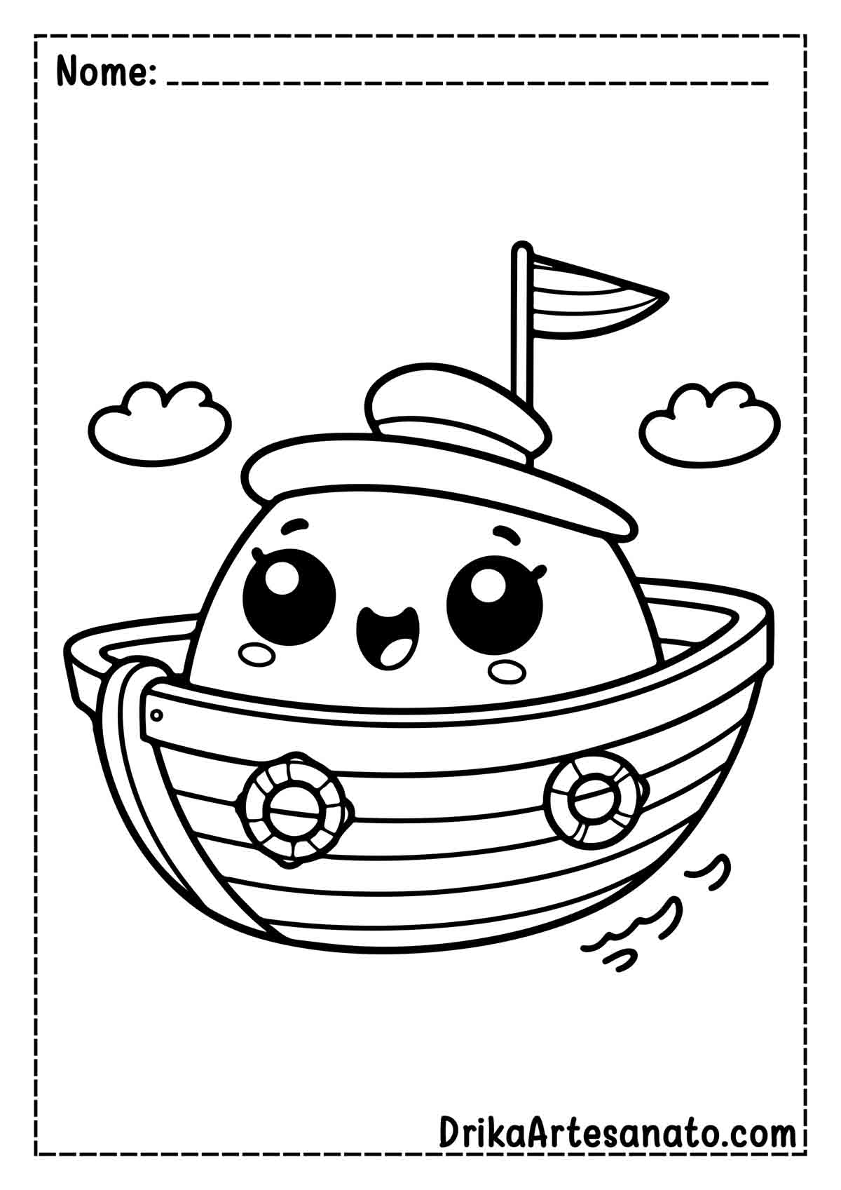 Desenho de Barco para Imprimir