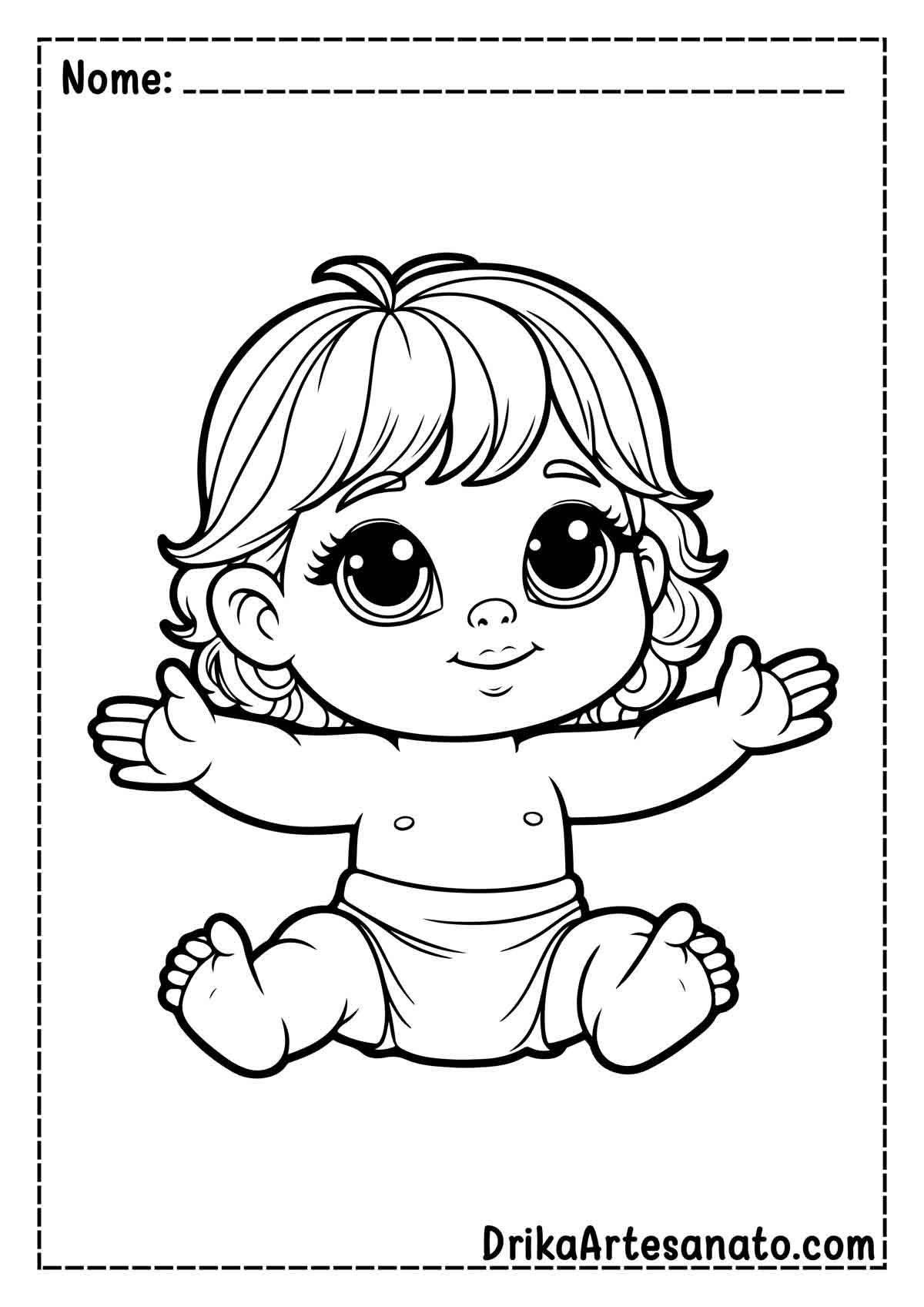 Desenho de Bebê Realista para Colorir