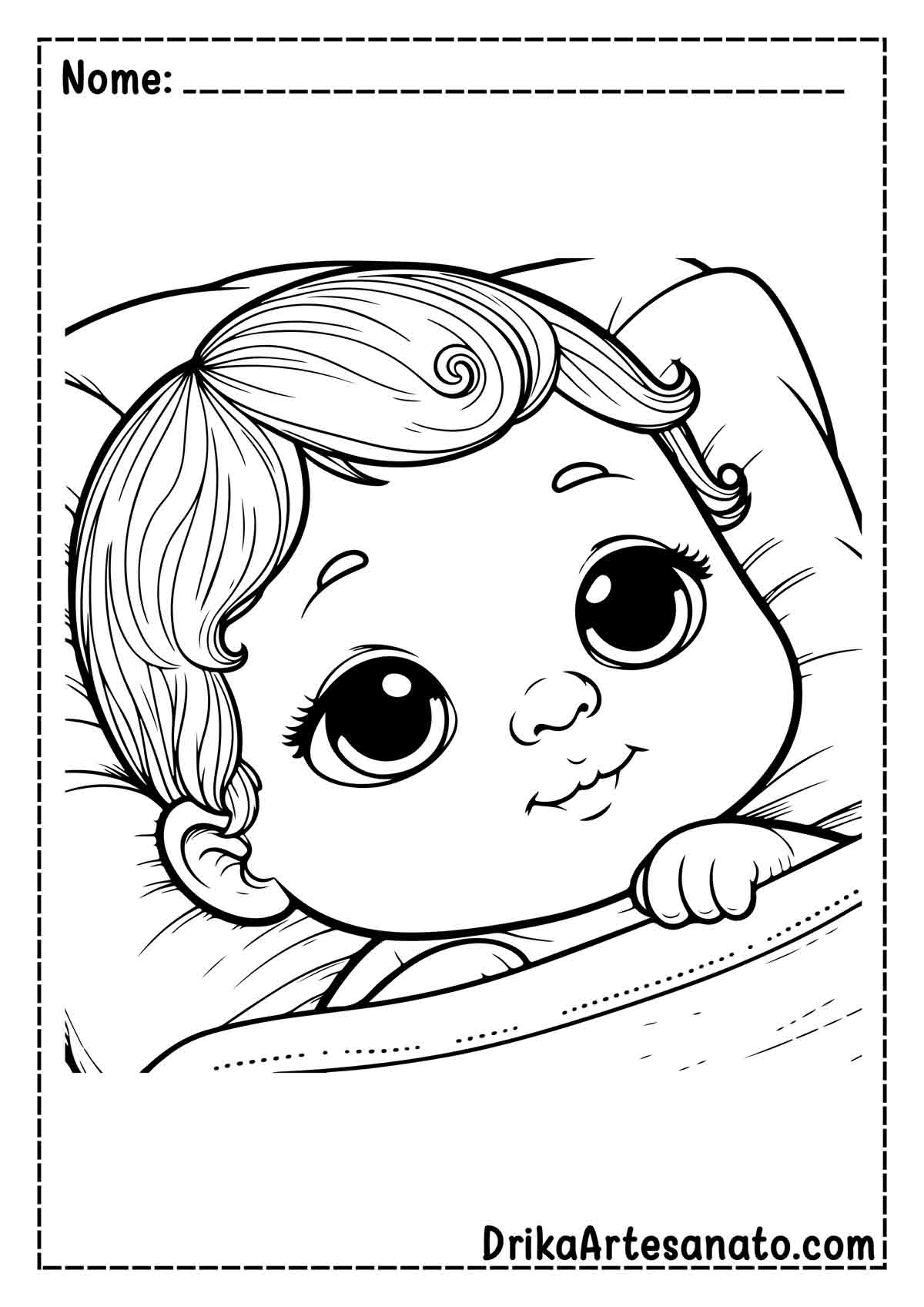 Desenho de Bebê Realista para Colorir e Imprimir