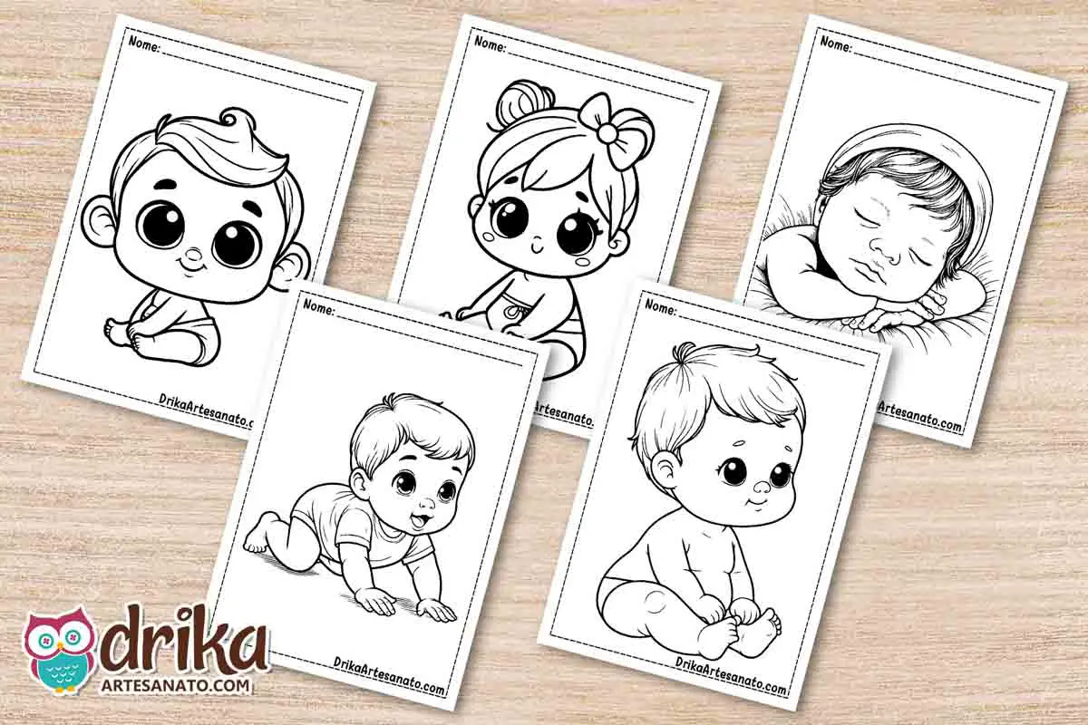 50 Desenhos de Bebê para Colorir Grátis em PDF