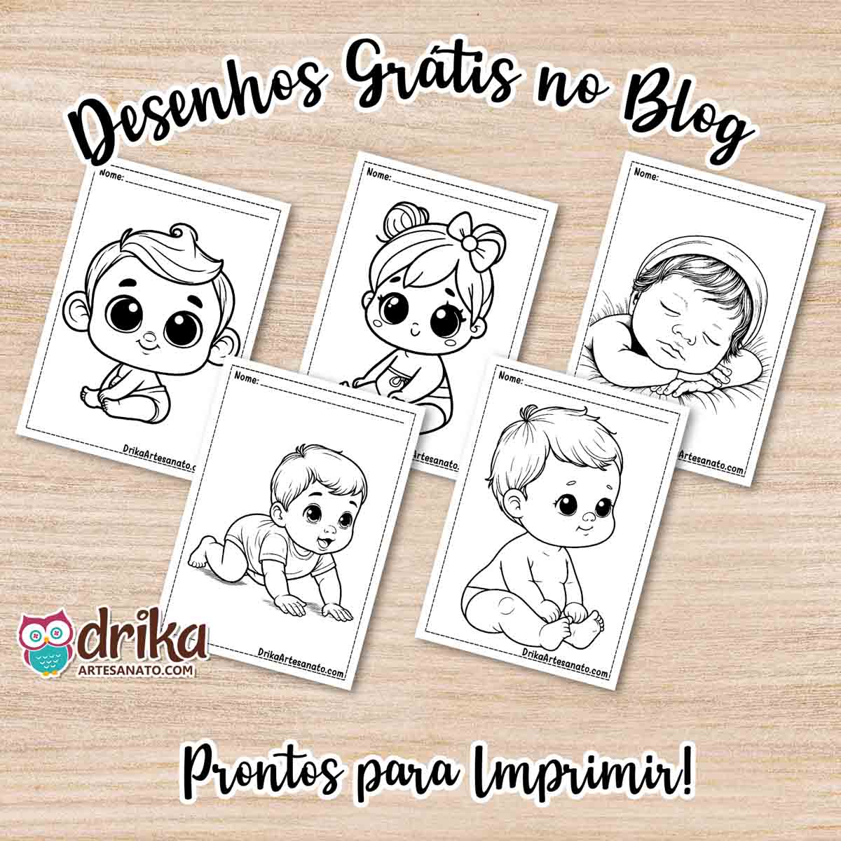 Desenhos de Bebê para Colorir Grátis em PDF