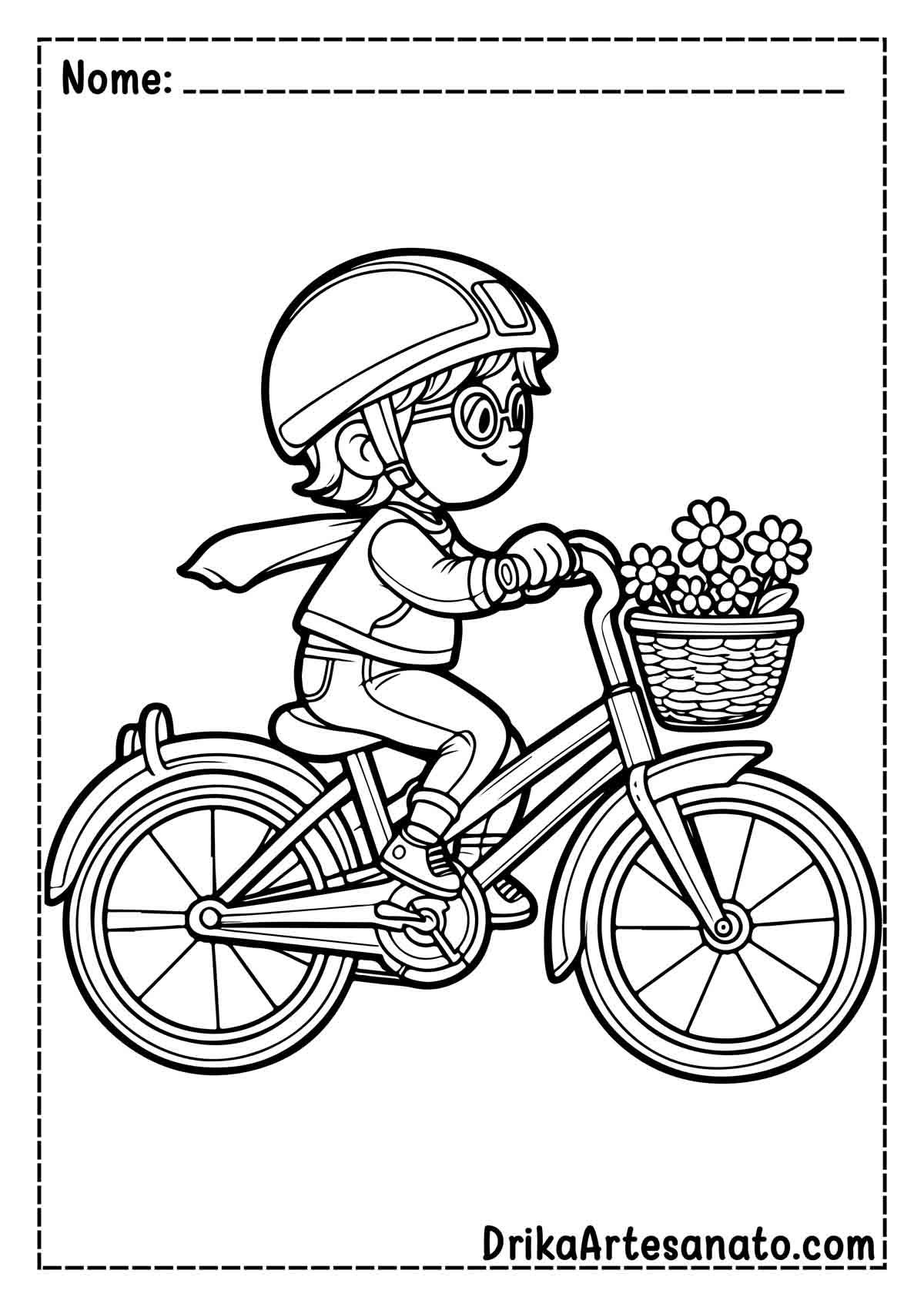 Desenho de Bicicleta Grande para Colorir