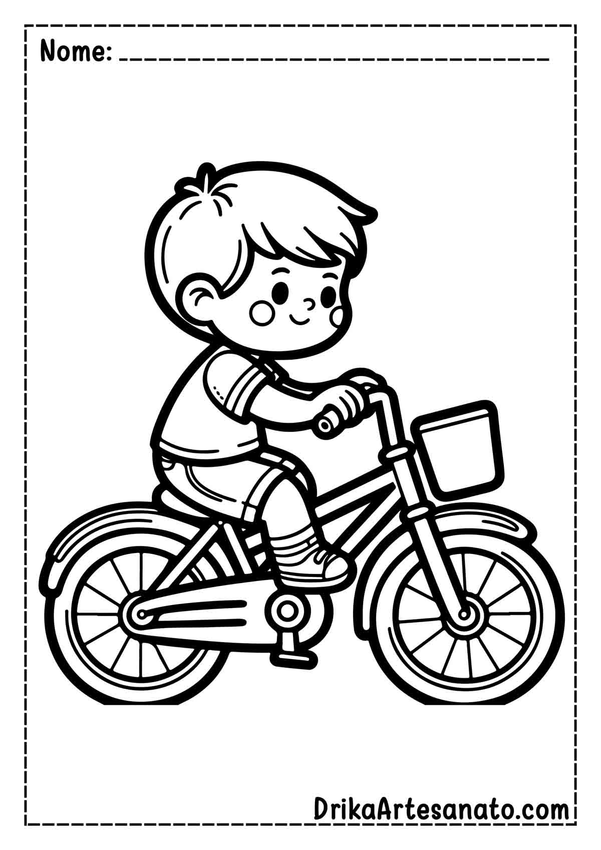 Desenho de Bicicleta para Colorir e Imprimir