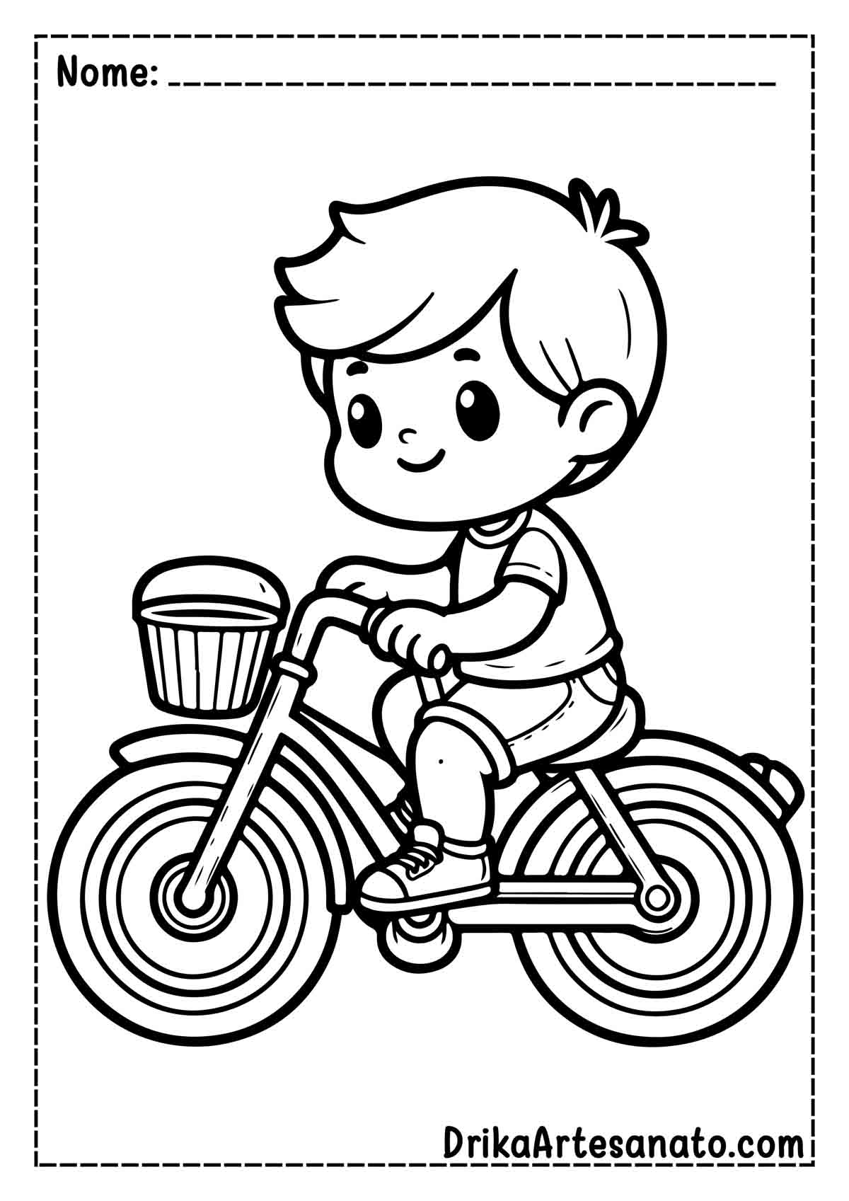 Desenho de Bicicleta Infantil para Colorir