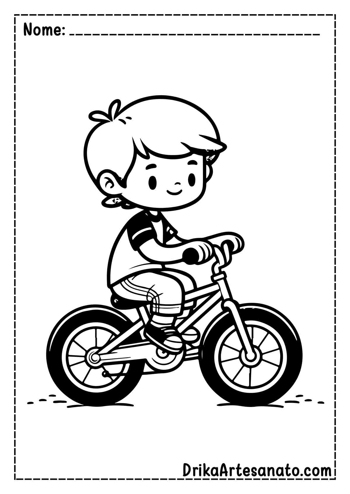 Desenho de Bicicleta Infantil para Colorir e Imprimir