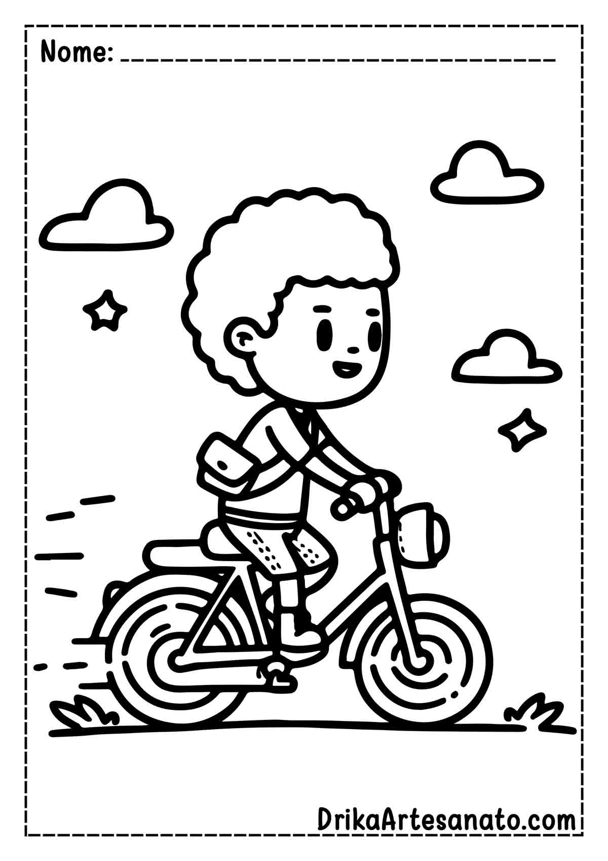 Desenho de Bicicleta Infantil para Pintar