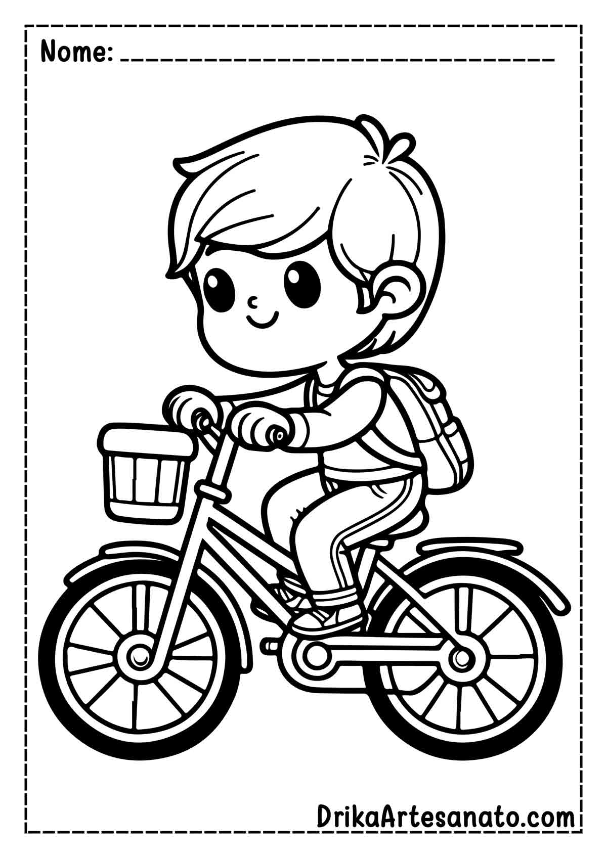 Desenho de Bicicleta Fácil para Pintar