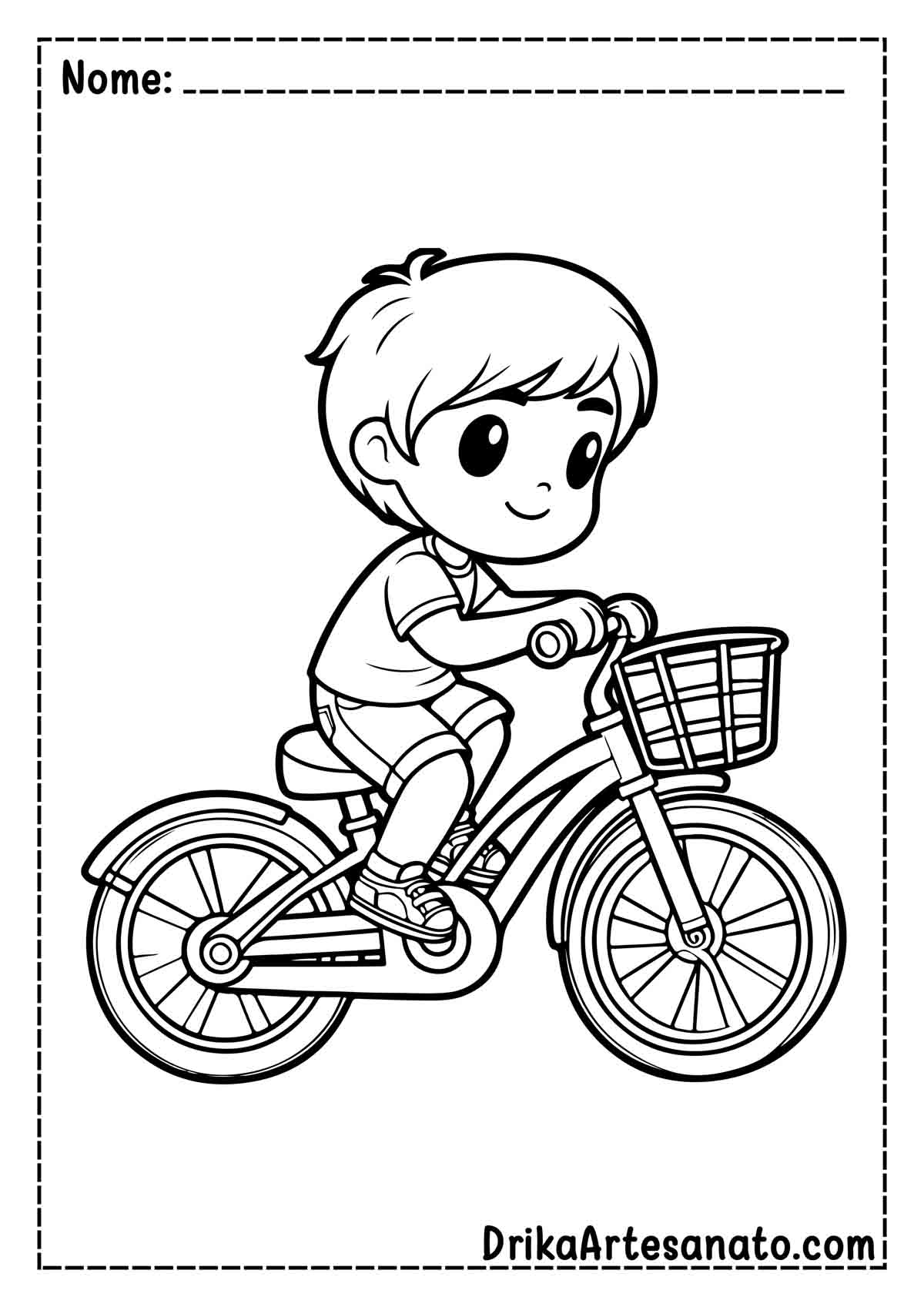 Desenho de Bicicleta Infantil para Colorir