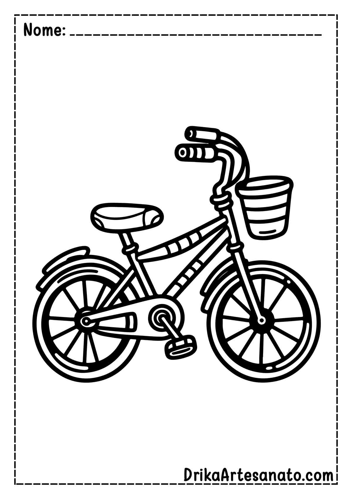 Desenho de Bicicleta para Colorir e Imprimir