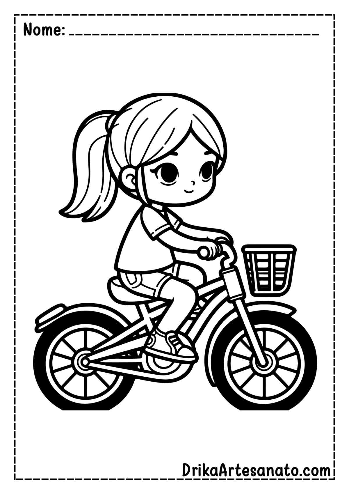 Desenho de Bicicleta Fácil para Colorir