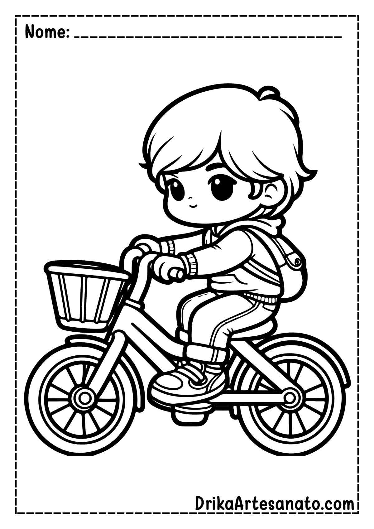 Desenho de Bicicleta para Colorir e Imprimir