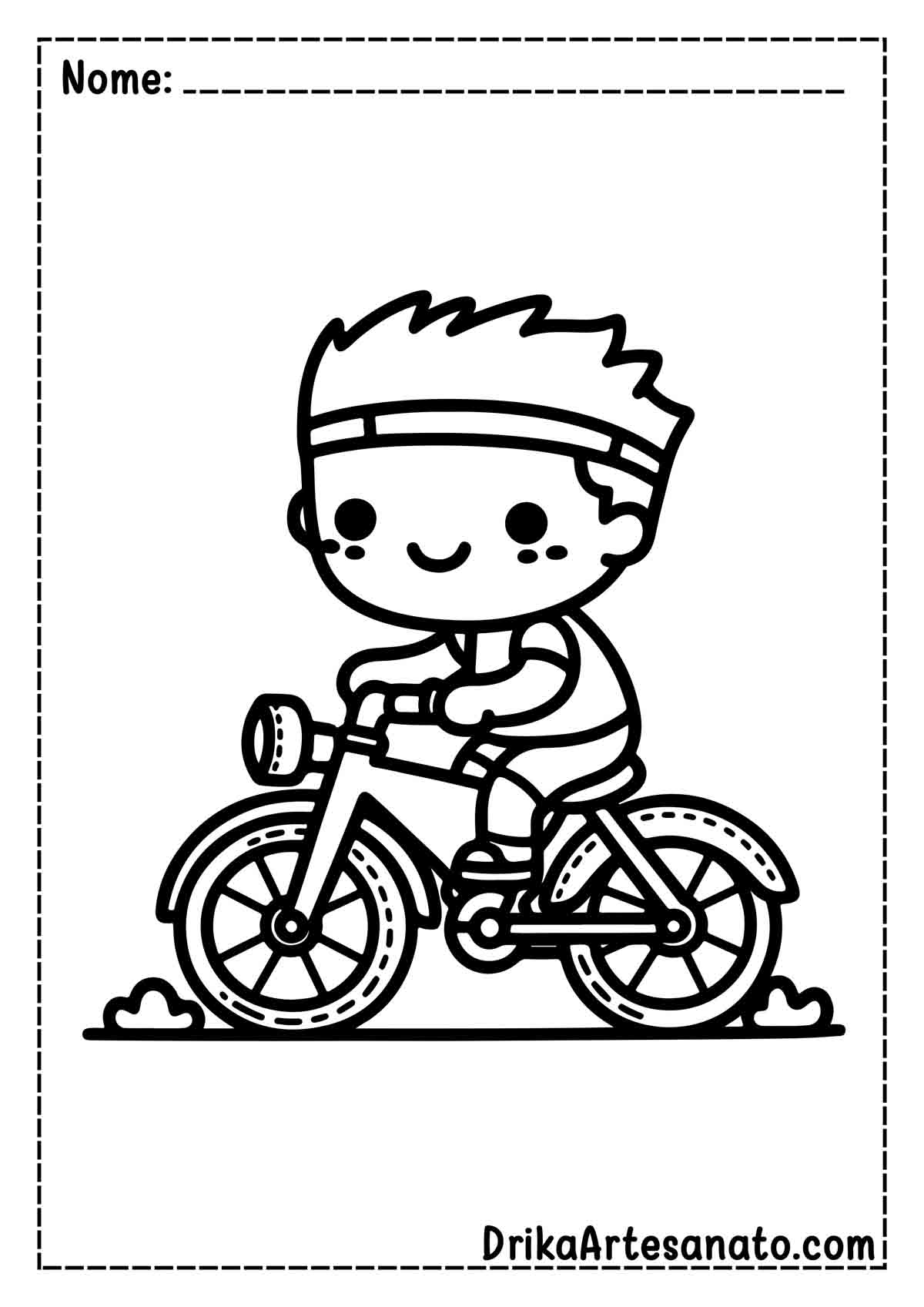 Desenho de Bicicleta Simples para Pintar