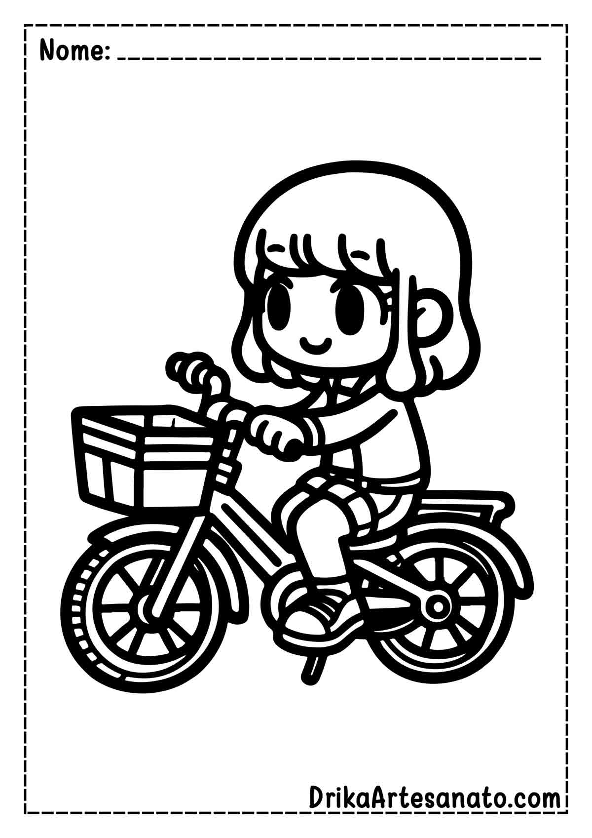 Desenho de Bicicleta Simples para Imprimir