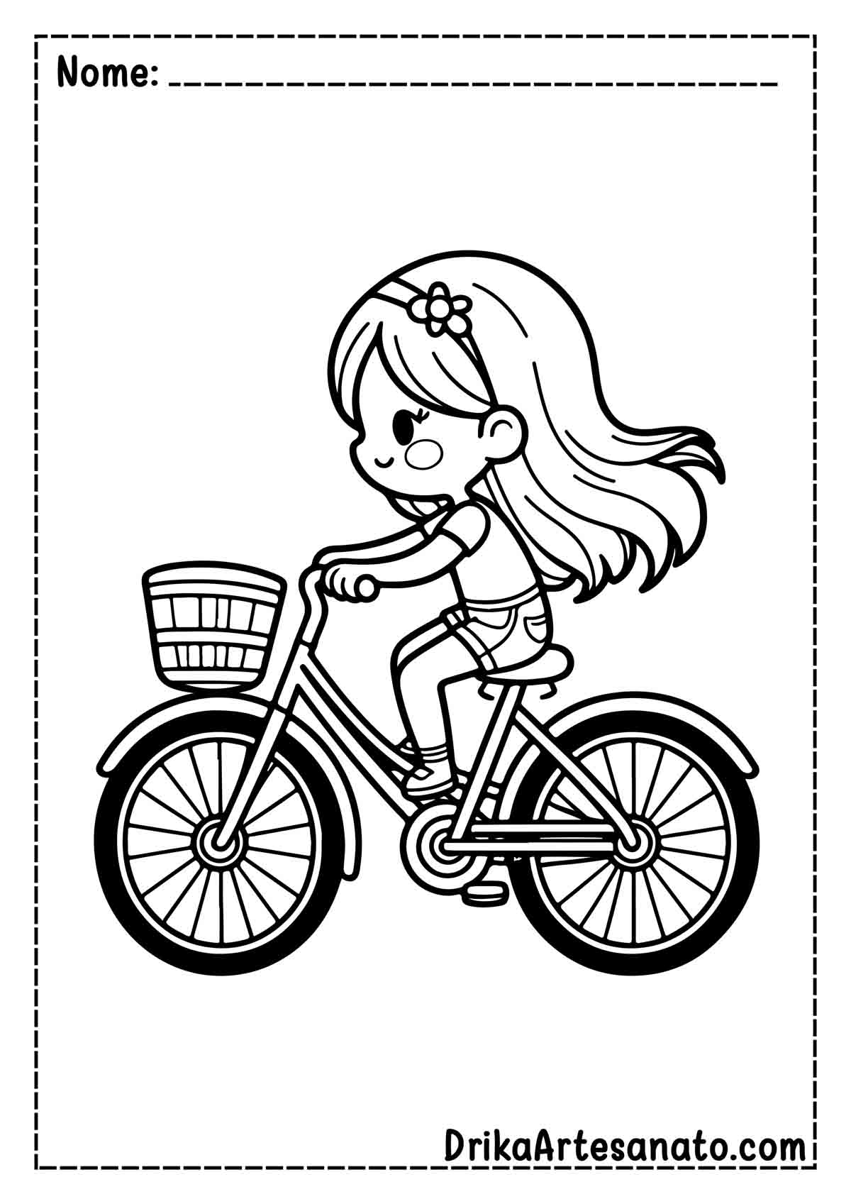 Desenho de Bicicleta Simples para Colorir e Imprimir