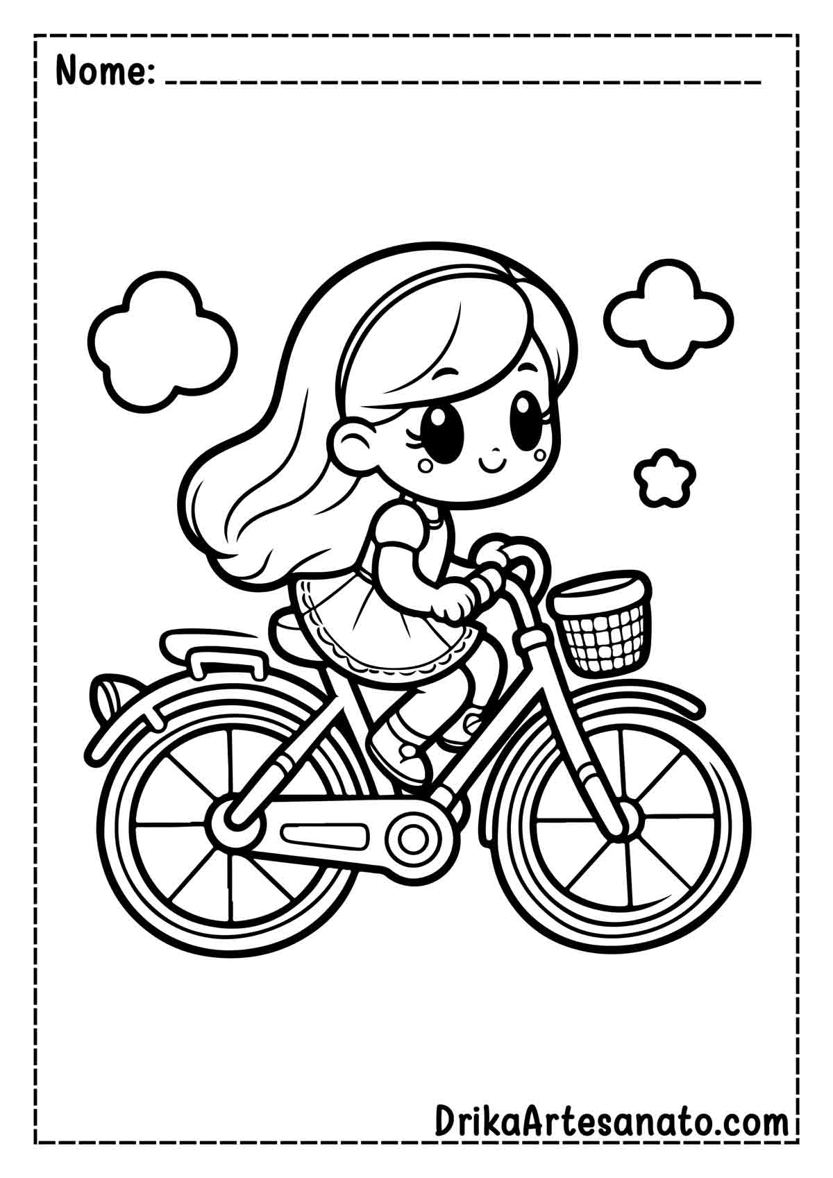 Desenho de Bicicleta Simples para Colorir