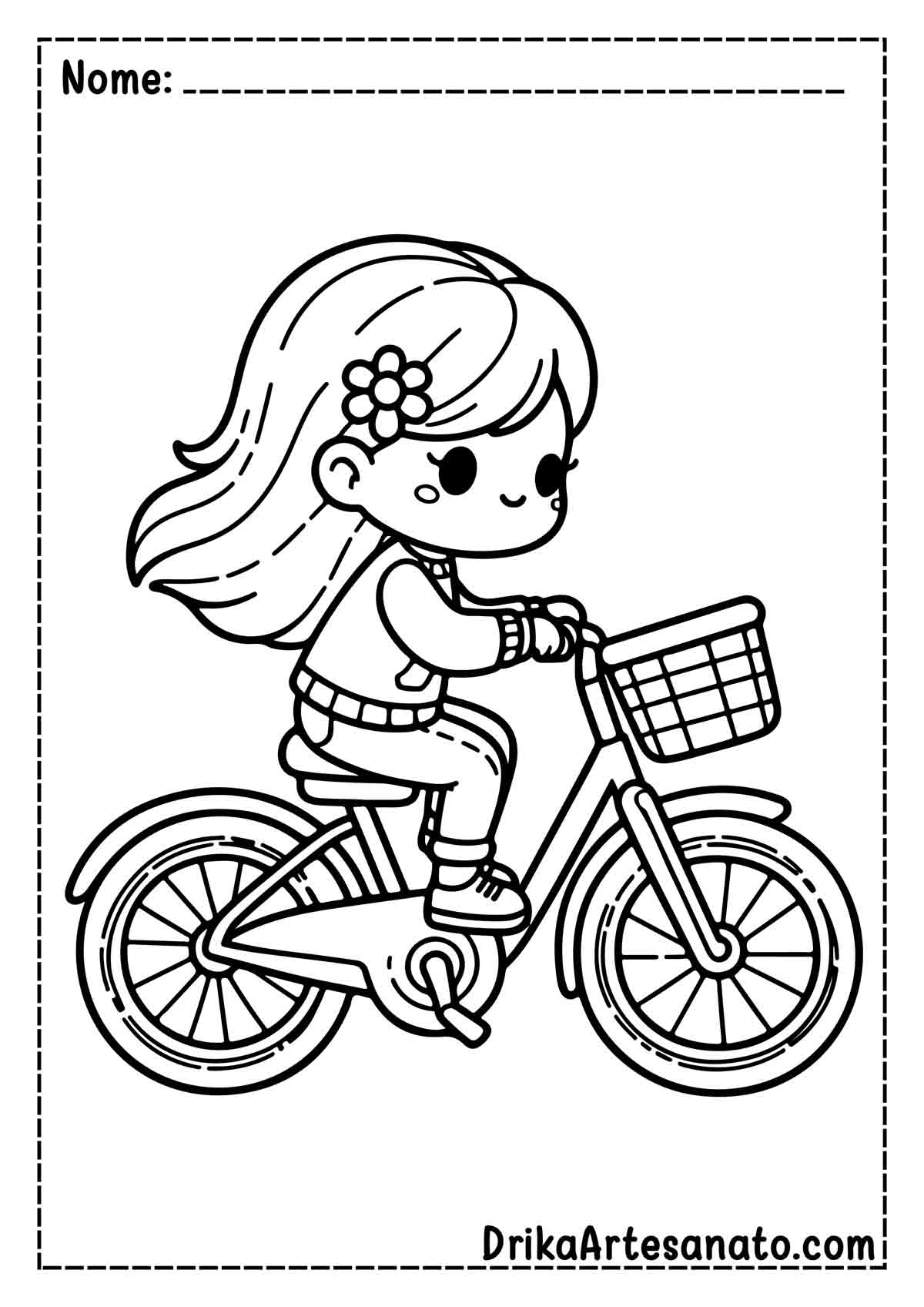 Desenho de Bicicleta Infantil para Colorir e Imprimir