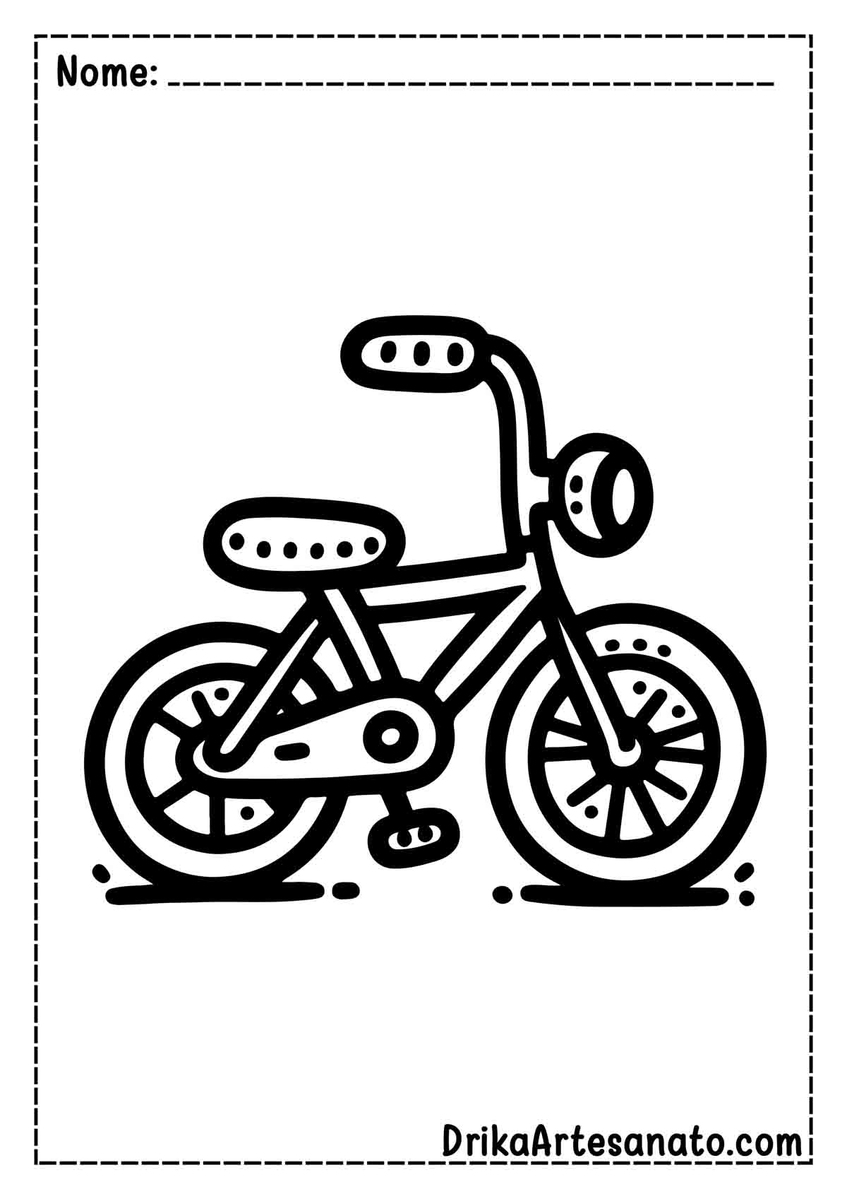 Desenho de Bicicleta Fácil para Imprimir