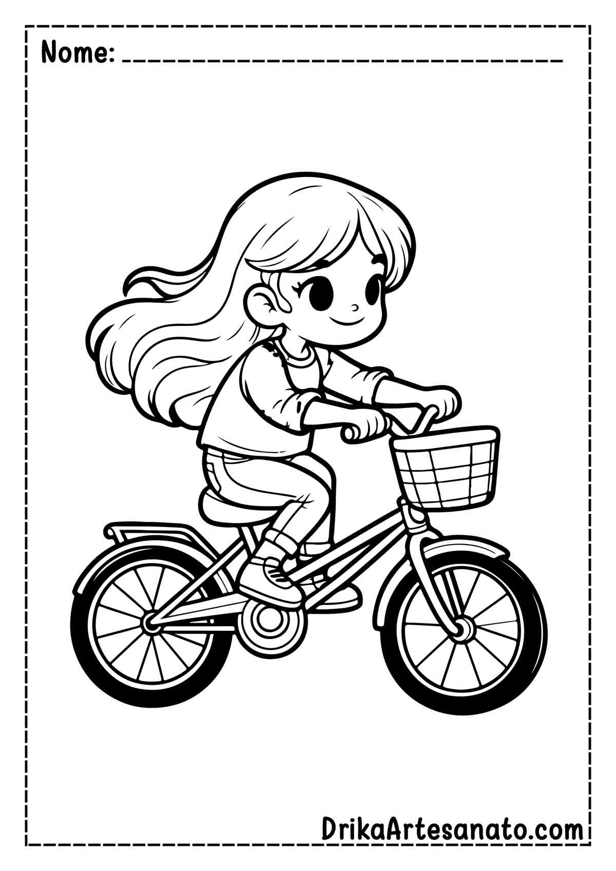 Desenho de Bicicleta Infantil para Pintar